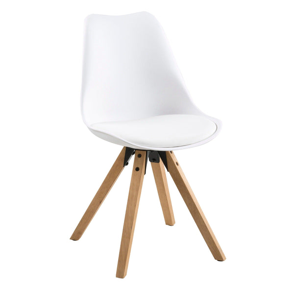 Krzesło ALBERTE biała ekoskóra z drewnianą podstawą Home Essentials    Eye on Design