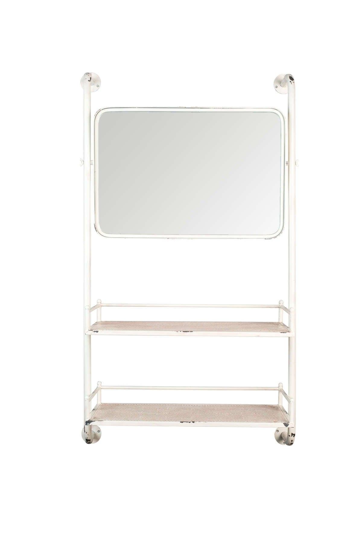 Półki wiszące z lustrem BARBER biały, Dutchbone, Eye on Design