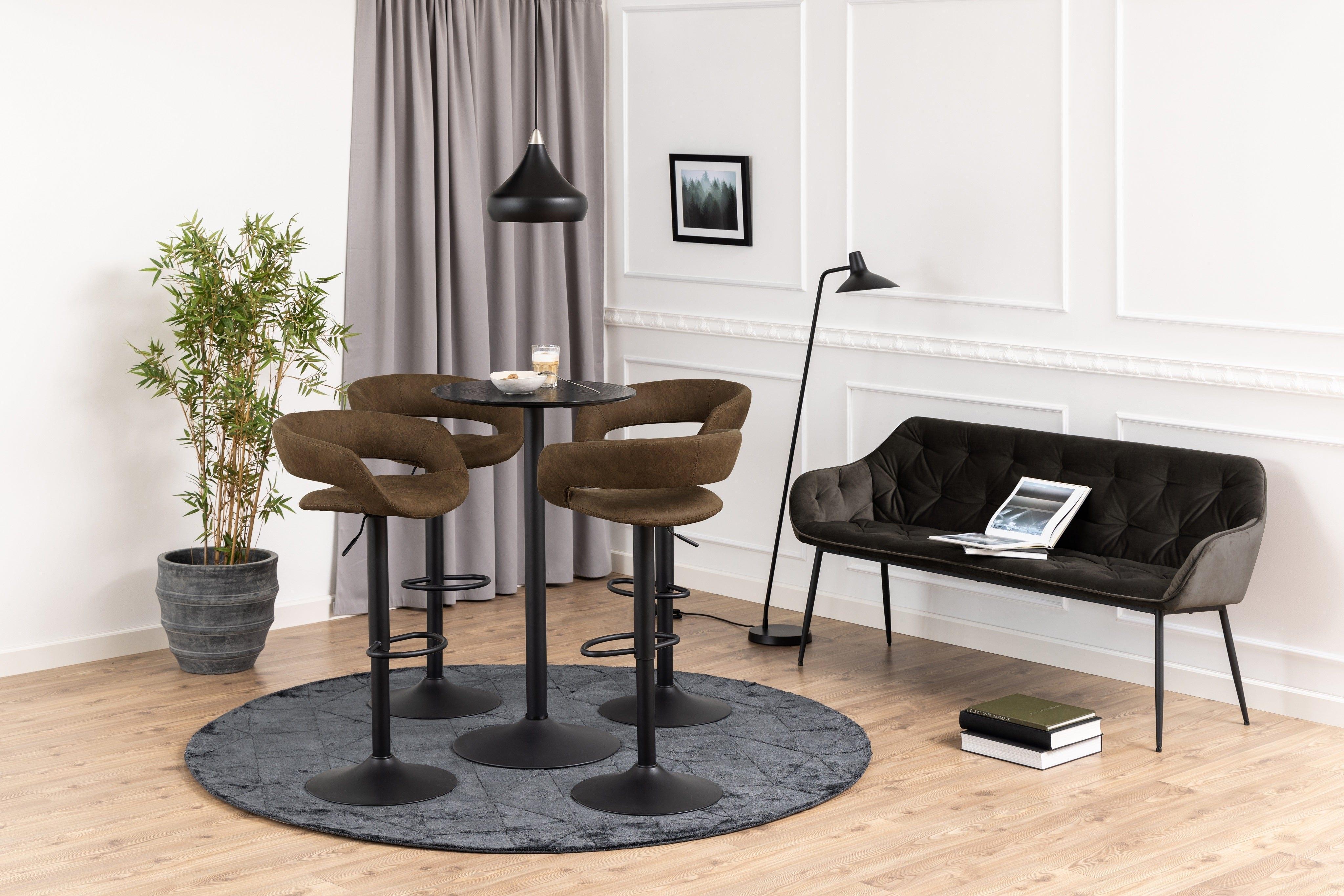 Krzesło barowe SOFIE jasnobrązowy z czarną podstawą Actona    Eye on Design