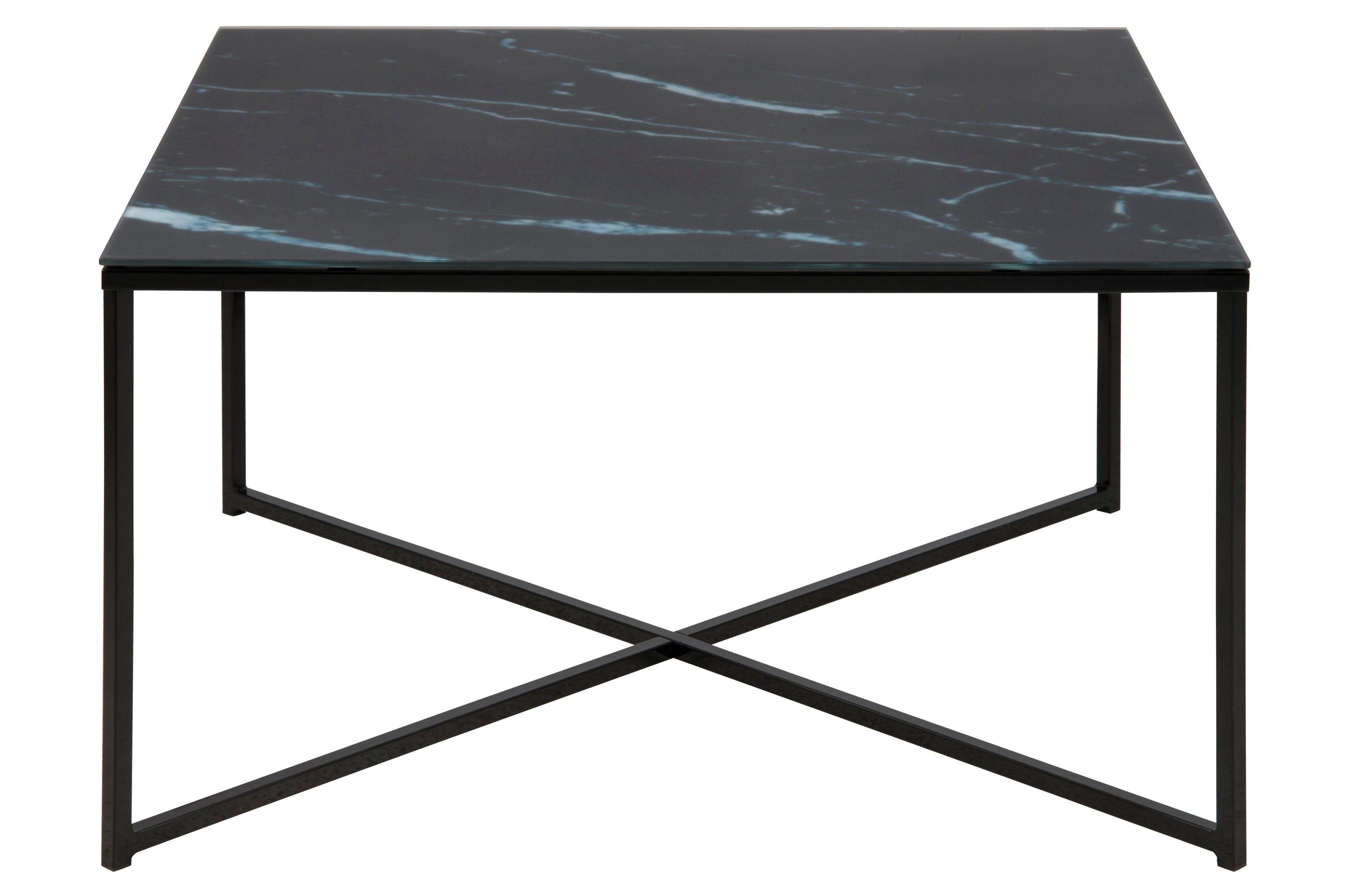 Stolik kawowy kwadratowy THILO czarny marmur z czarną podstawą, Actona, Eye on Design