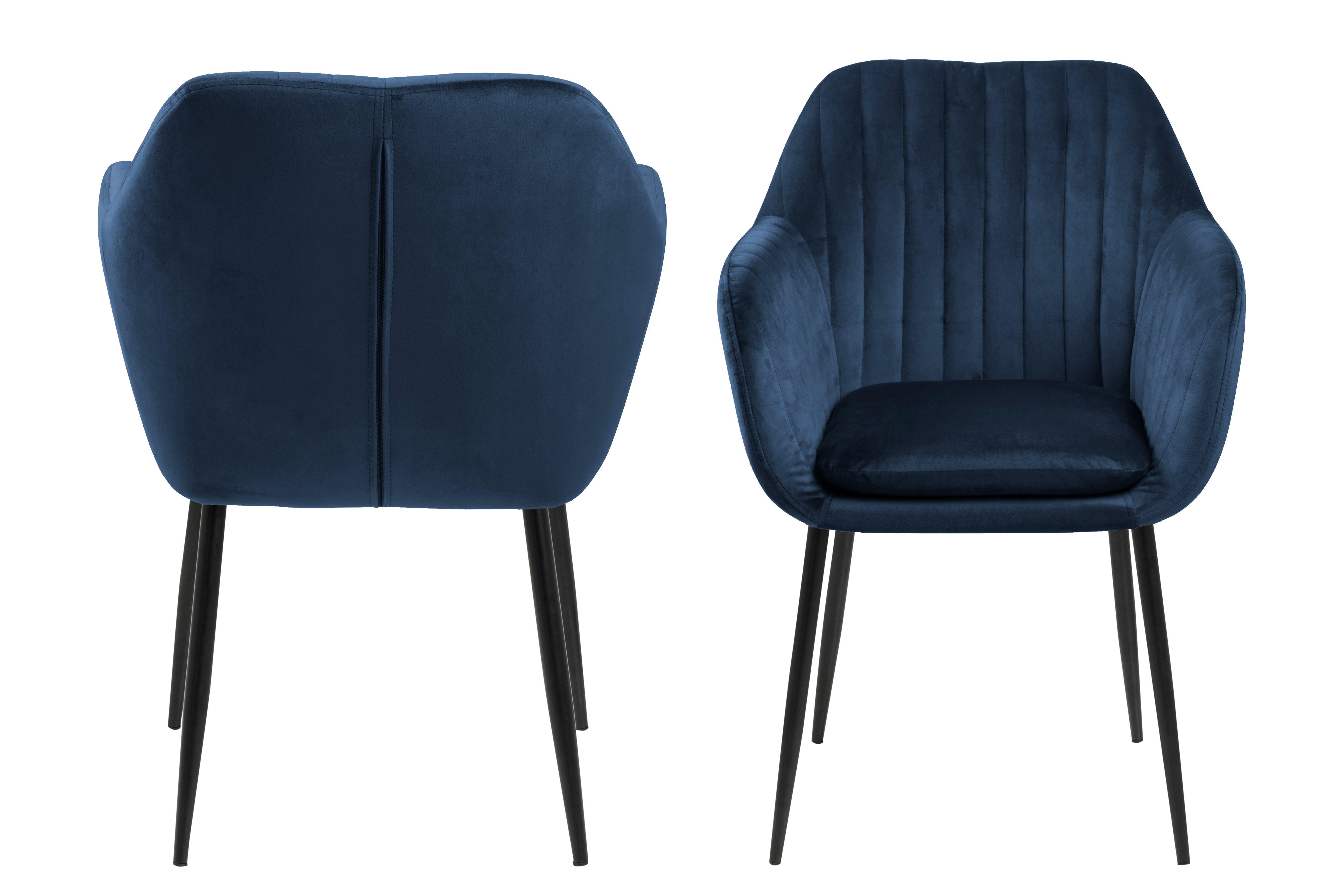 Krzesło MIKKEL ciemnoniebieski z czarną podstawą Actona    Eye on Design