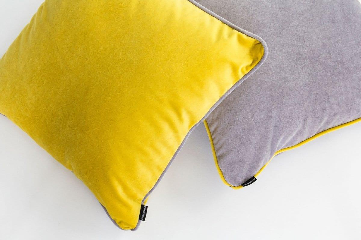 Zestaw poduszek dekoracyjnych DUO szaro-żółty Poduszkowcy    Eye on Design