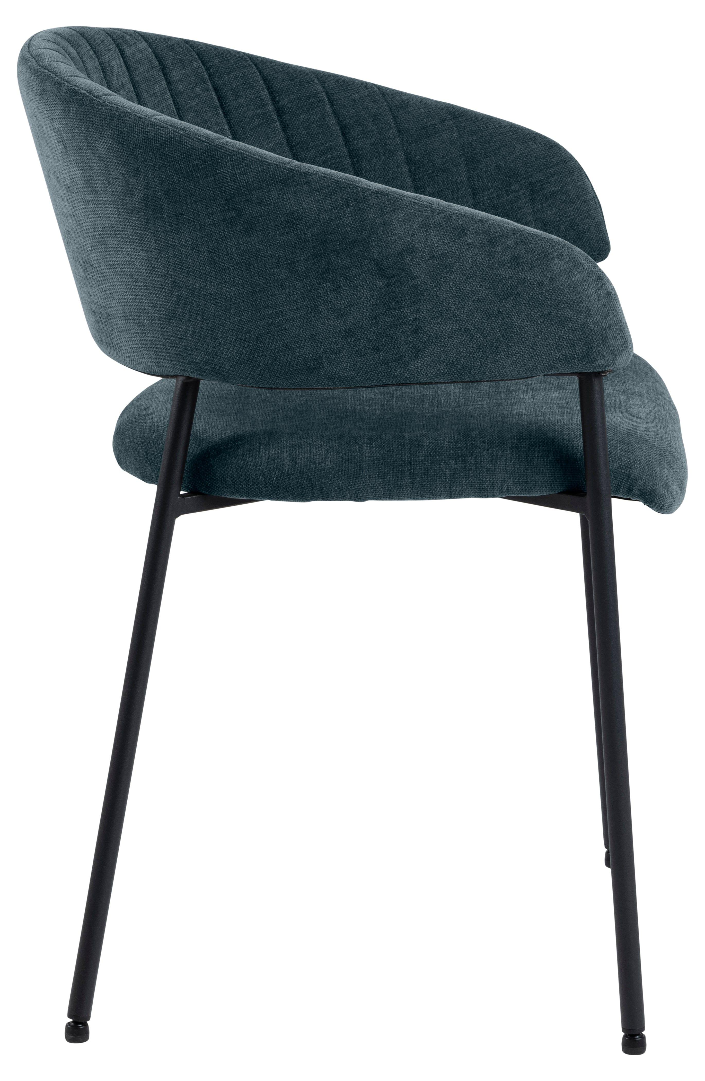 Krzesło KARLA ciemnoniebieski z czarną podstawą Actona    Eye on Design