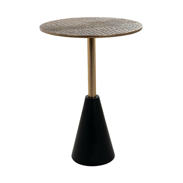 Złoty blat wykończony egzotycznym wzorem oraz oryginalny kształt stolika, nada wnętrzu wyjątkowy styl.  Cobra 29 został wykonany w całości z aluminium. Doskonale sprawdzi się w salonie jako stolik kawowy, a także pomocniczy. 