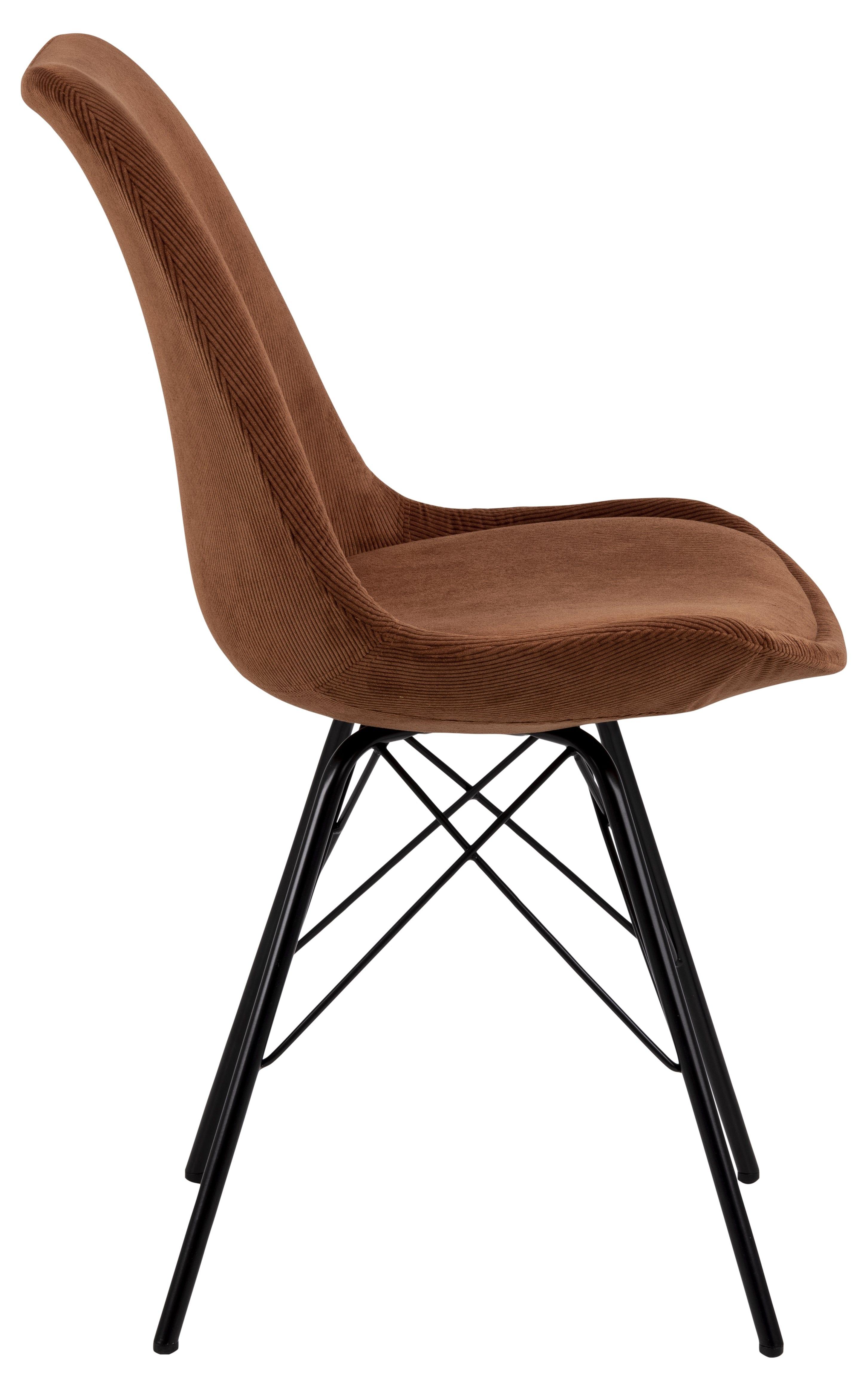 Krzesło NILS miedziany sztruksowy z czarną podstawą Actona    Eye on Design