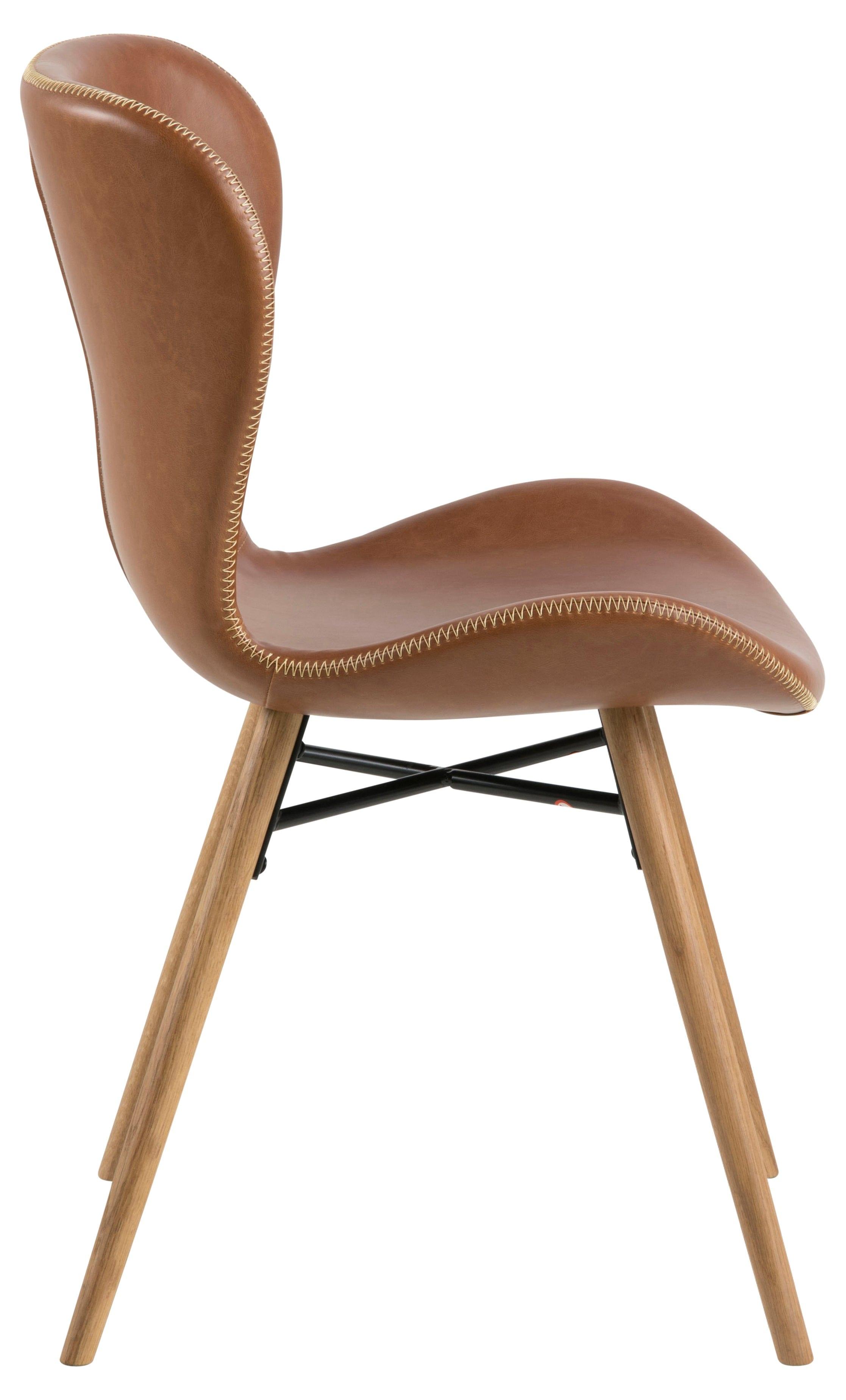 Krzesło skórzane BJORN brandy z jasną podstawą Actona    Eye on Design