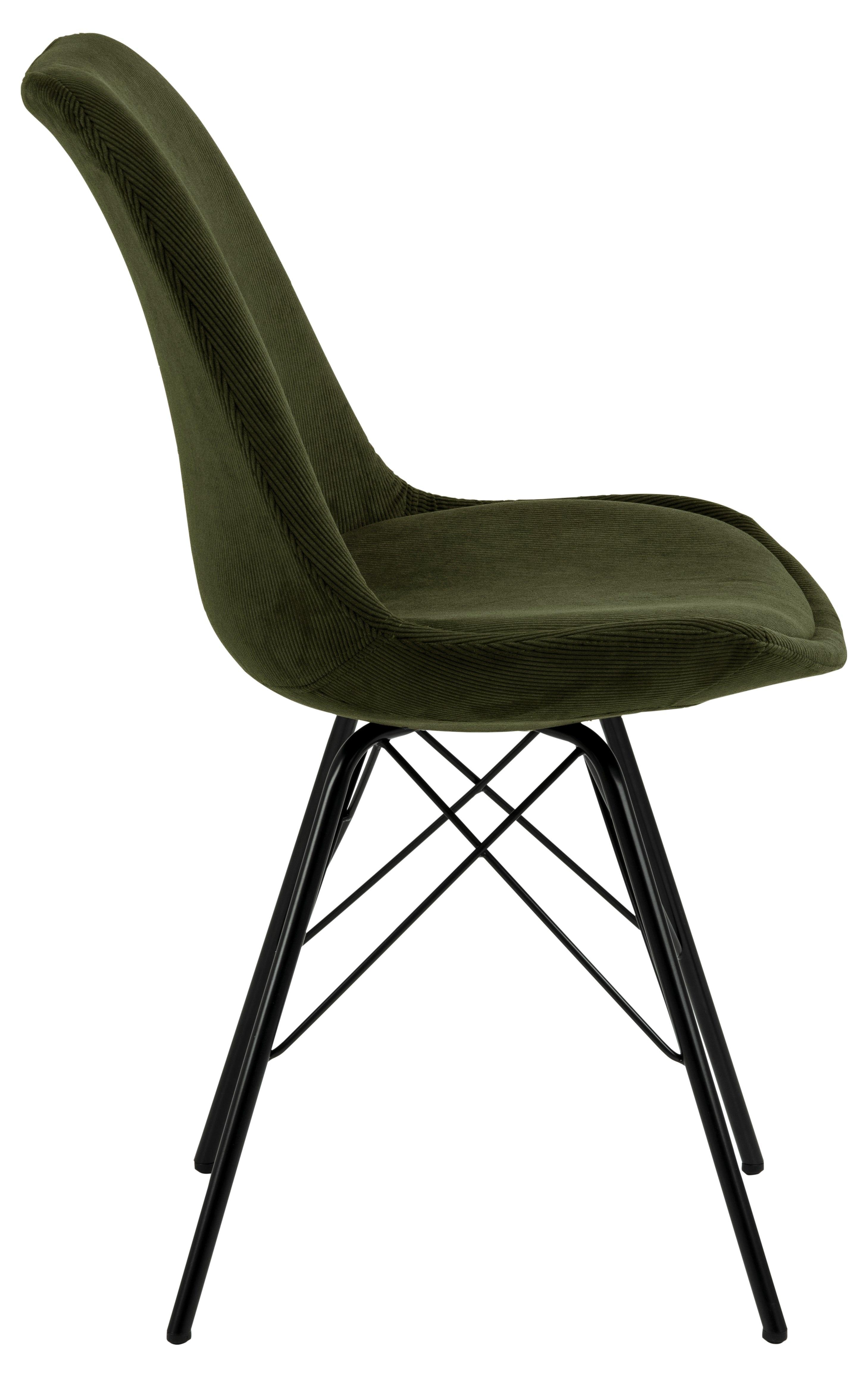 Krzesło NILS oliwkowy sztruksowy z czarną podstawą Actona    Eye on Design