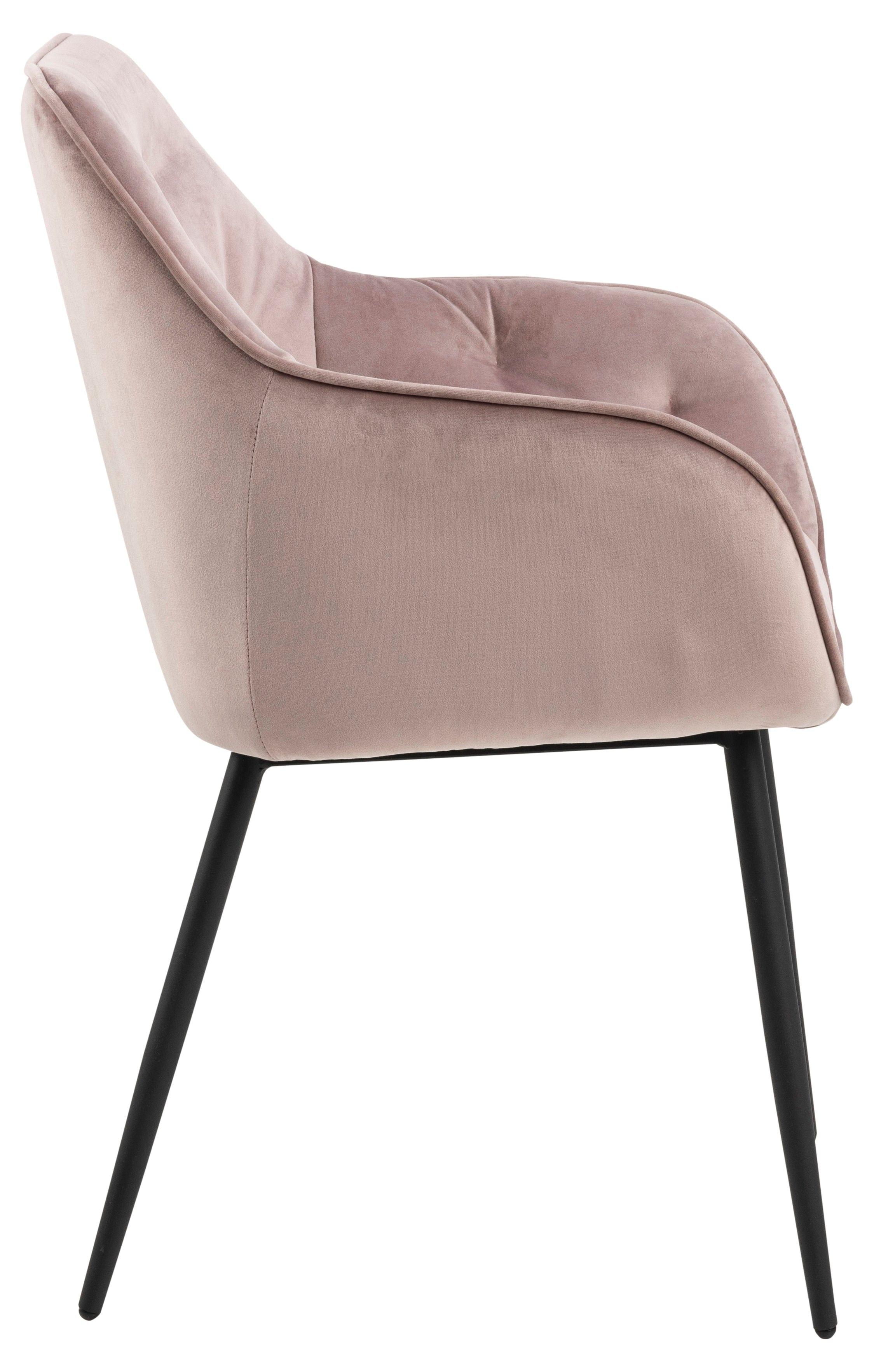 Krzesło LOUI różowy z czarną podstawą Actona    Eye on Design