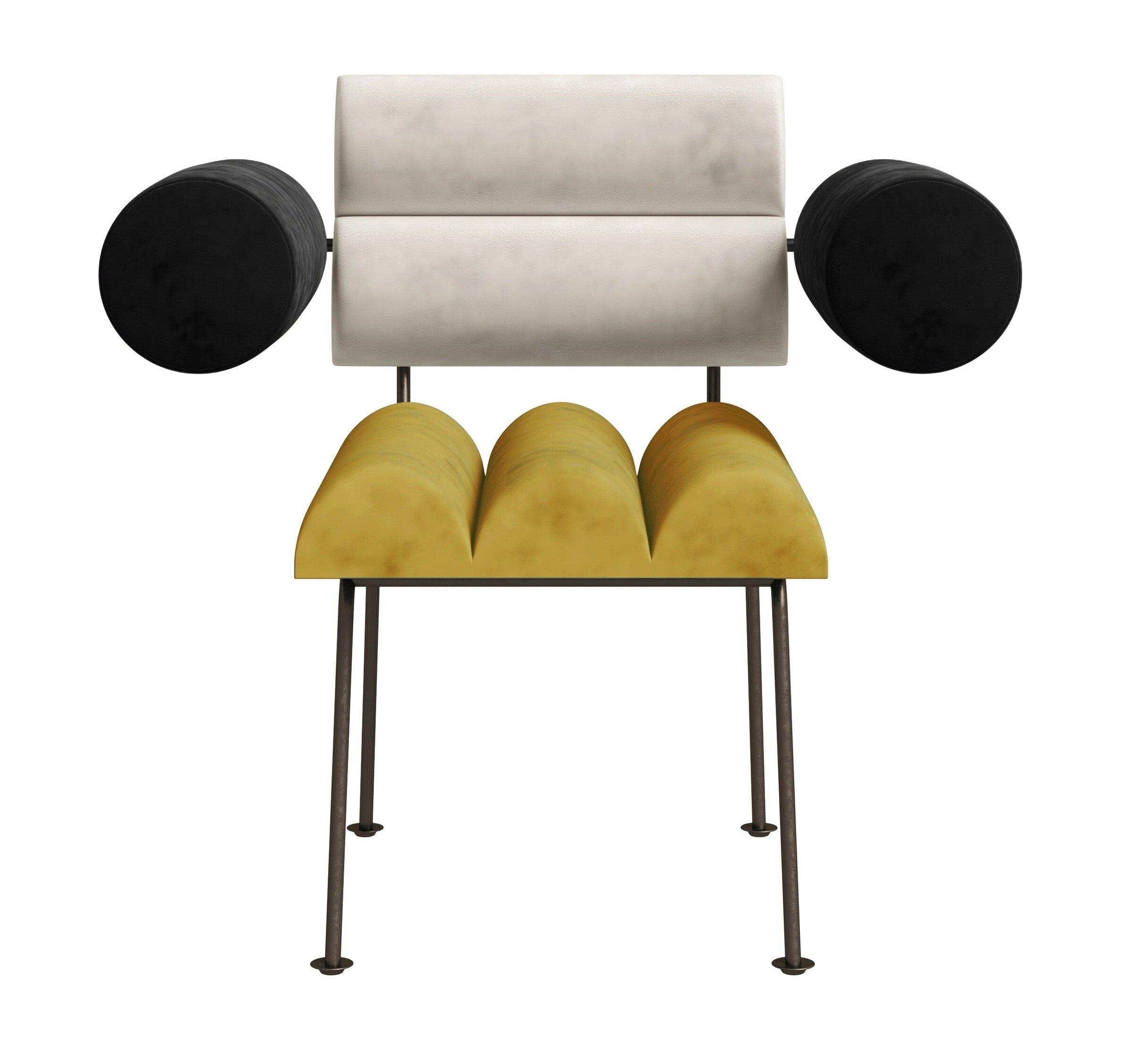 Krzesło z podłokietnikami ROLL&ROLL złoto-beżowy, Happy Barok, Eye on Design