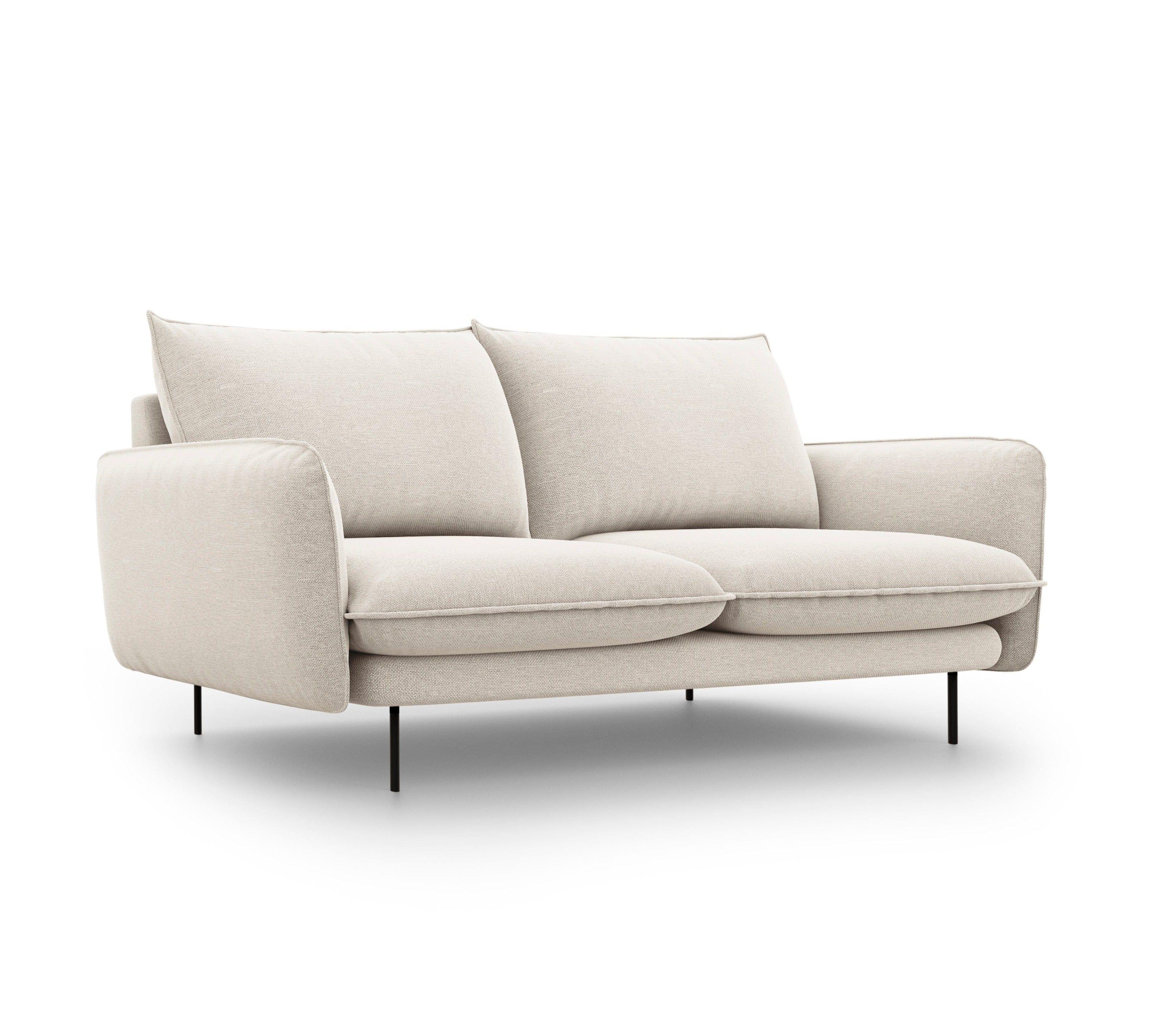 Sofa 2-osobowa VIENNA piaskowy z czarną podstawą Cosmopolitan Design    Eye on Design