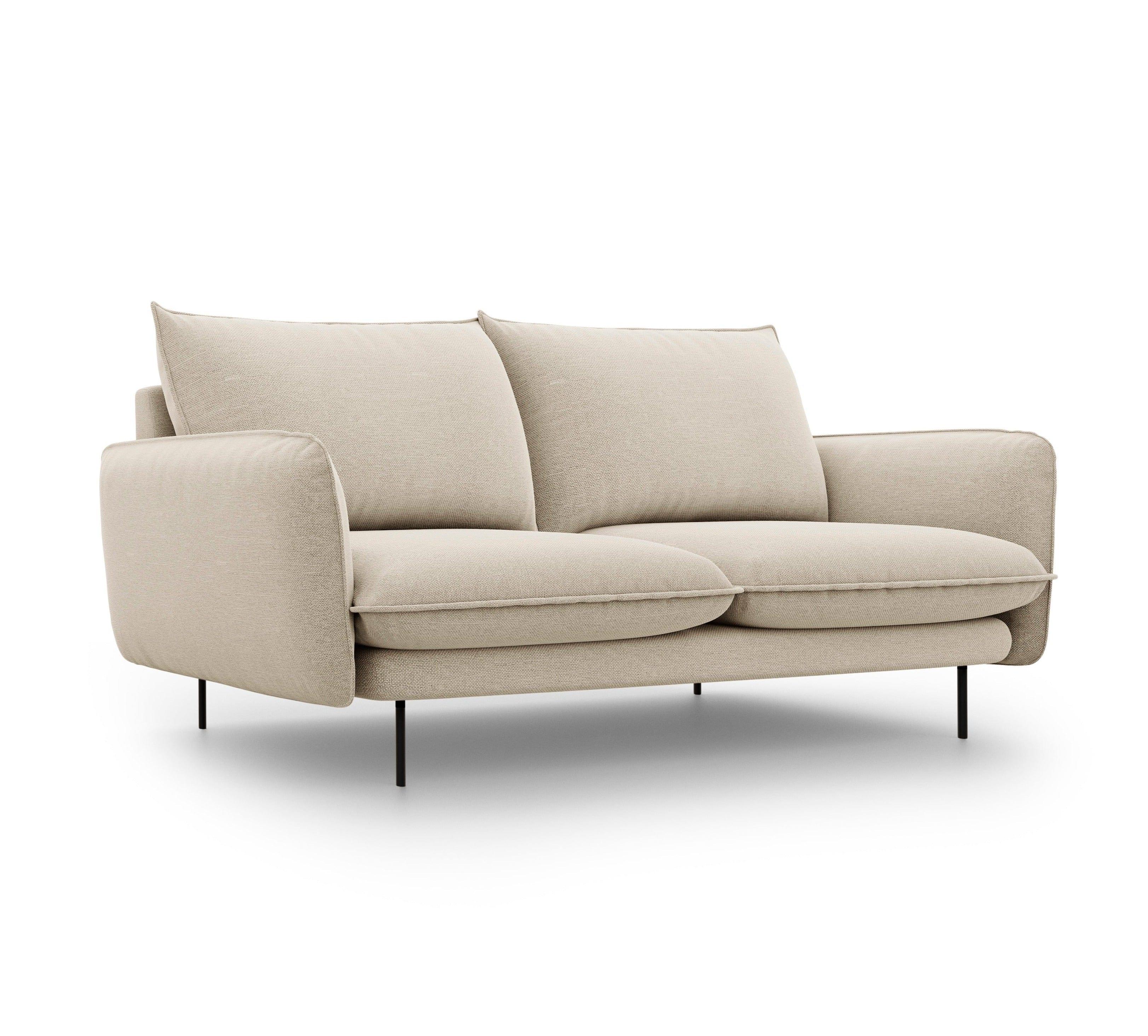 Sofa 2-osobowa VIENNA beżowy z czarną podstawą Cosmopolitan Design    Eye on Design