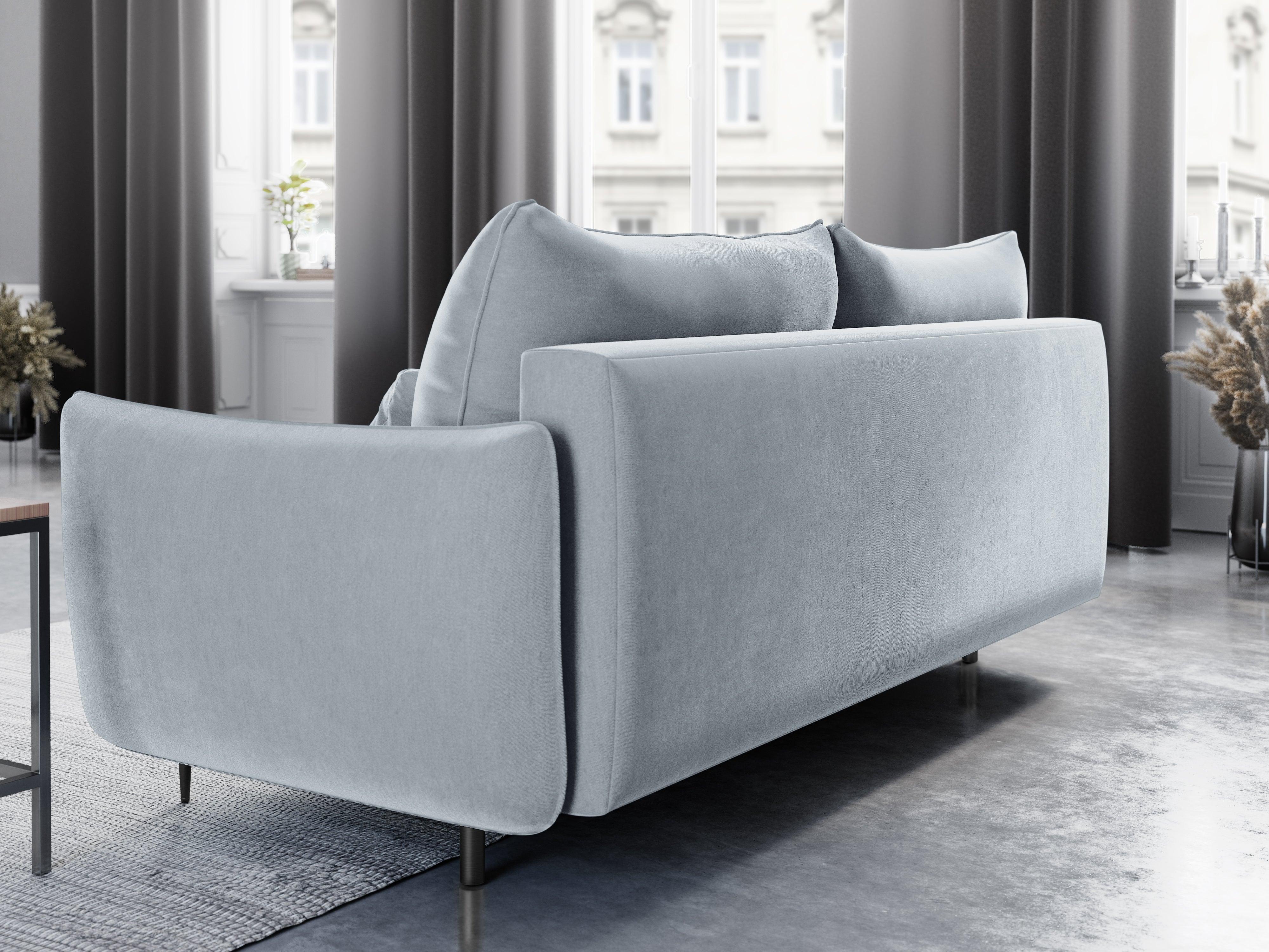 Sofa aksamitna z funkcją spania VERMONT jasnoniebieski Cosmopolitan Design    Eye on Design