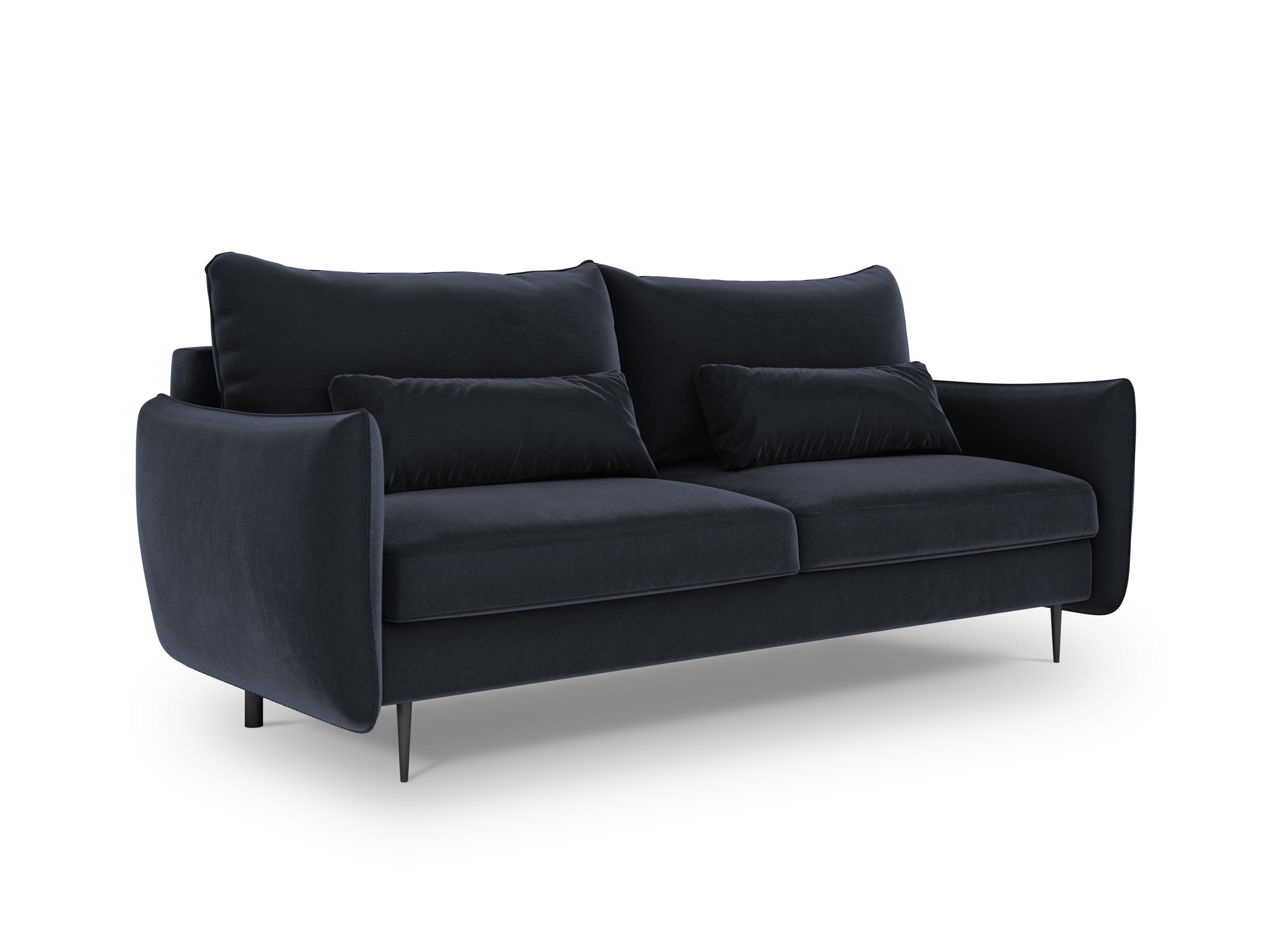 Sofa aksamitna z funkcją spania VERMONT granatowy Cosmopolitan Design    Eye on Design