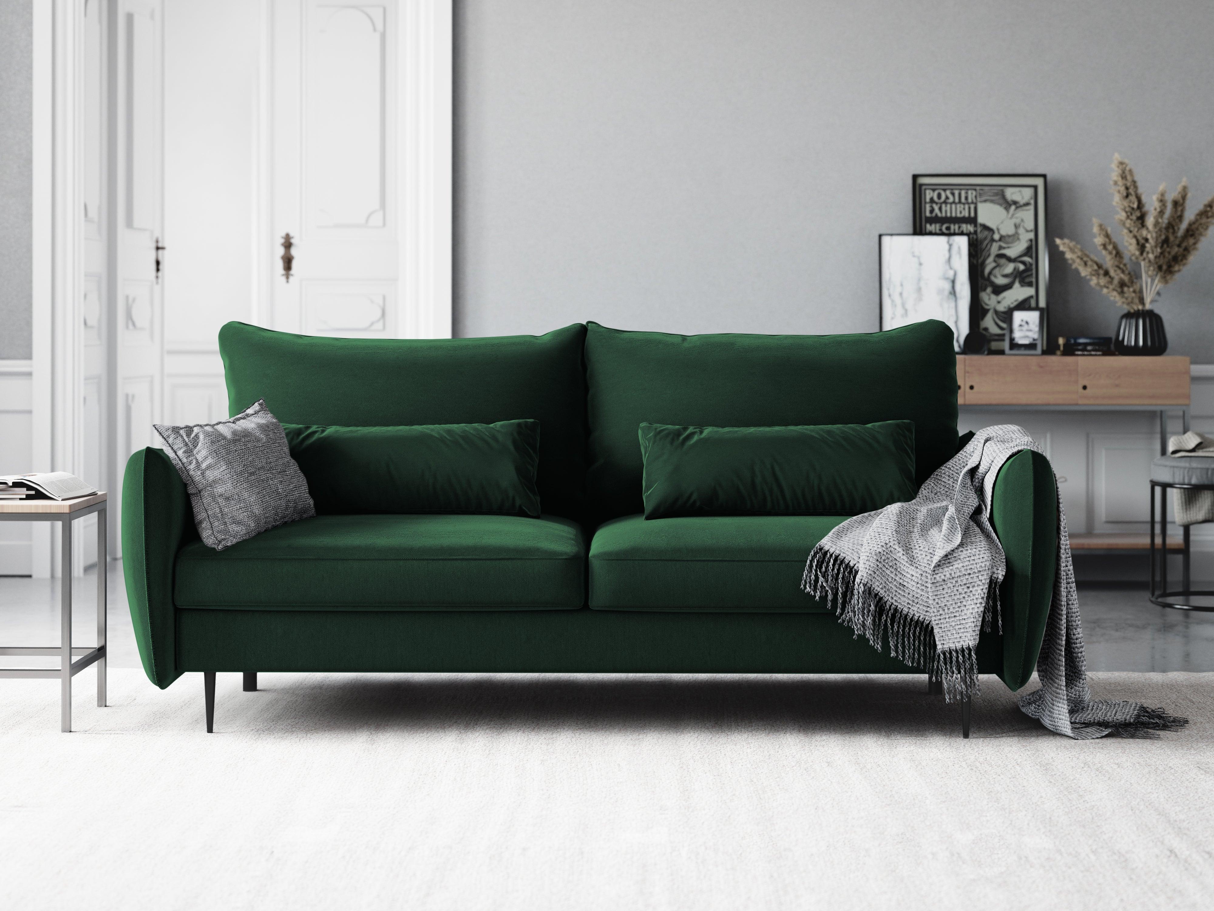 Sofa aksamitna z funkcją spania VERMONT butelkowa zieleń Cosmopolitan Design    Eye on Design