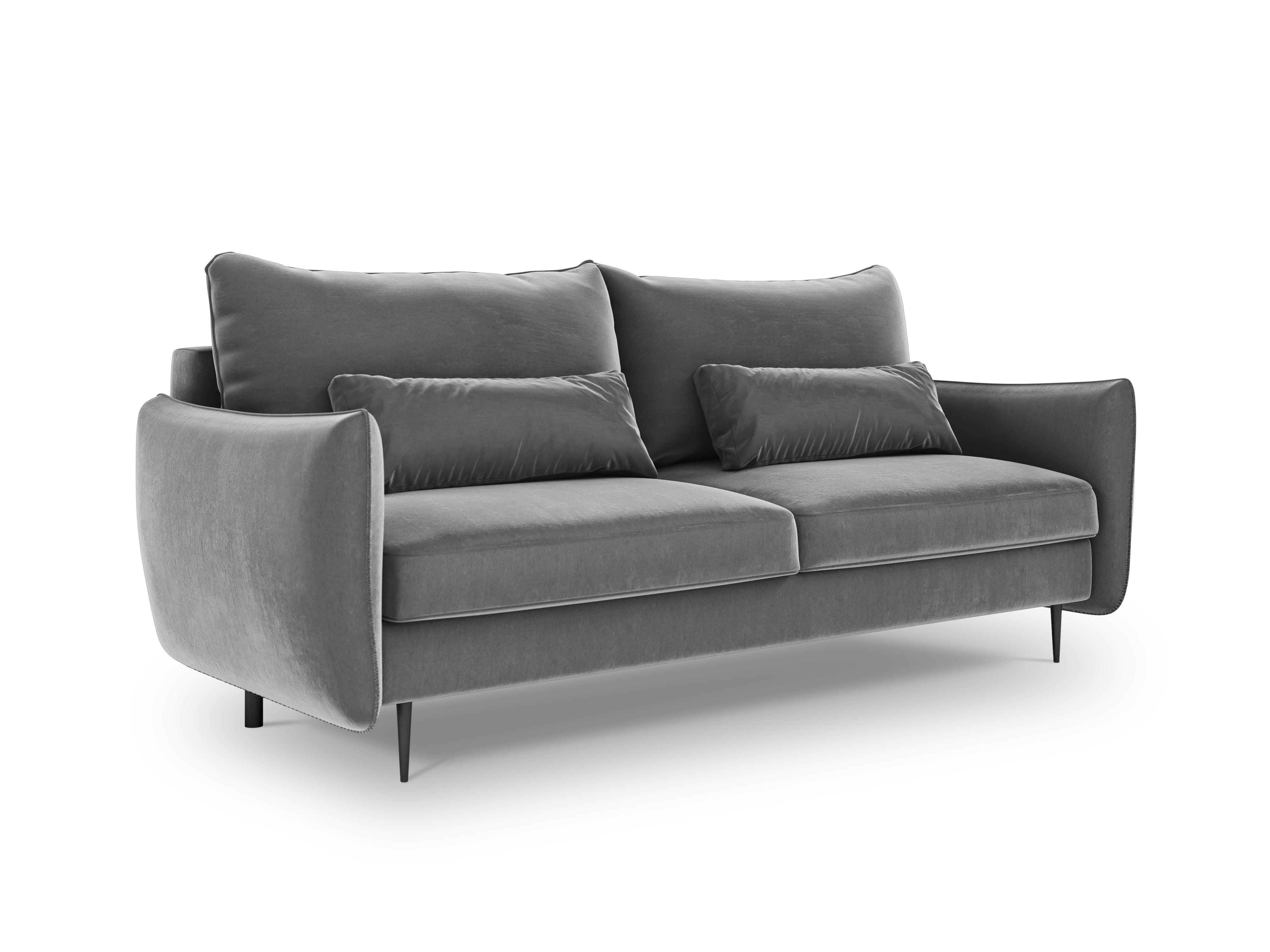 Sofa aksamitna z funkcją spania VERMONT szary Cosmopolitan Design    Eye on Design