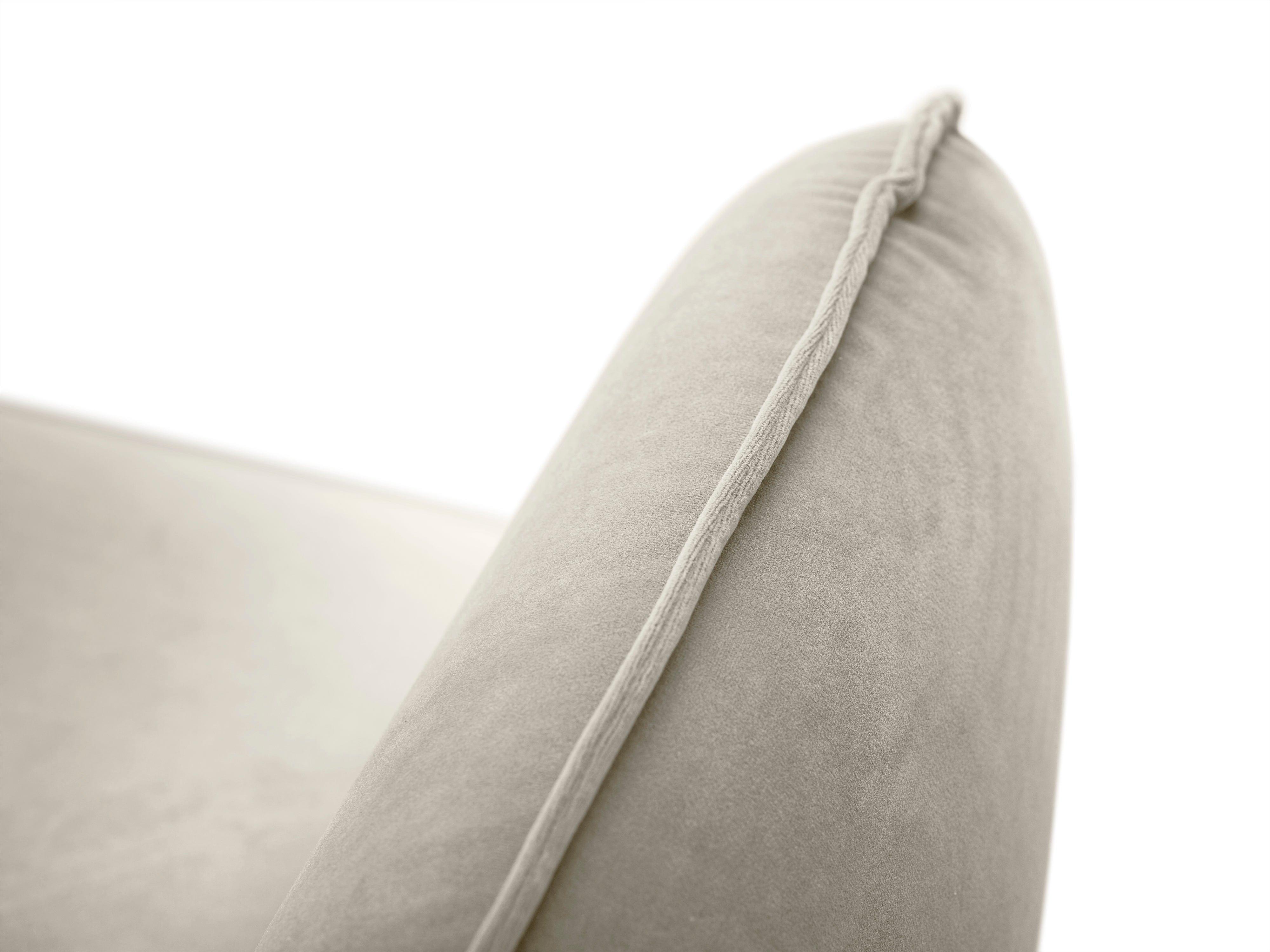 Sofa aksamitna 3-osobowa VIENNA beżowy z czarną podstawą Cosmopolitan Design    Eye on Design