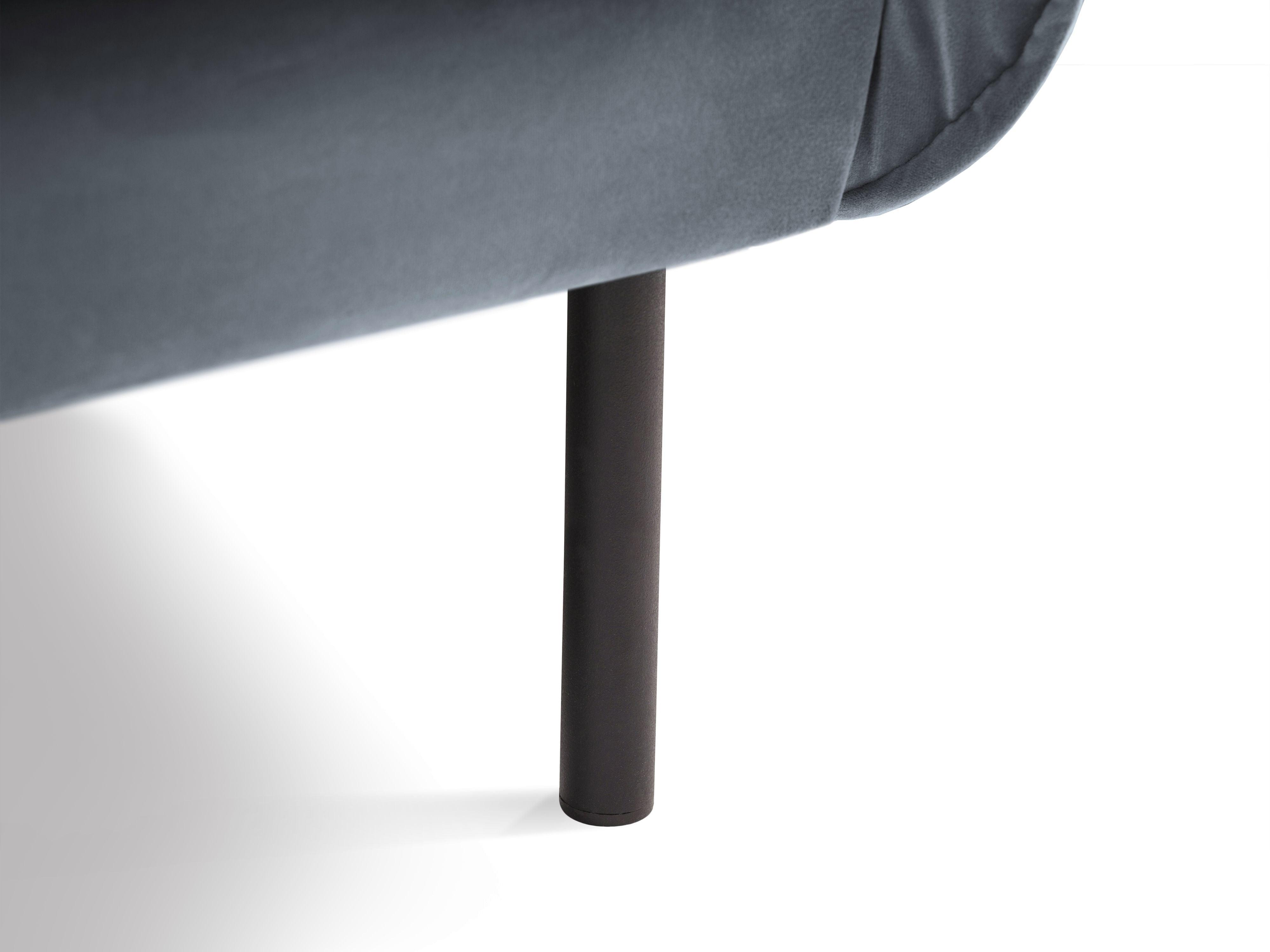 Sofa aksamitna 3-osobowa VIENNA szary z czarną podstawą Cosmopolitan Design    Eye on Design