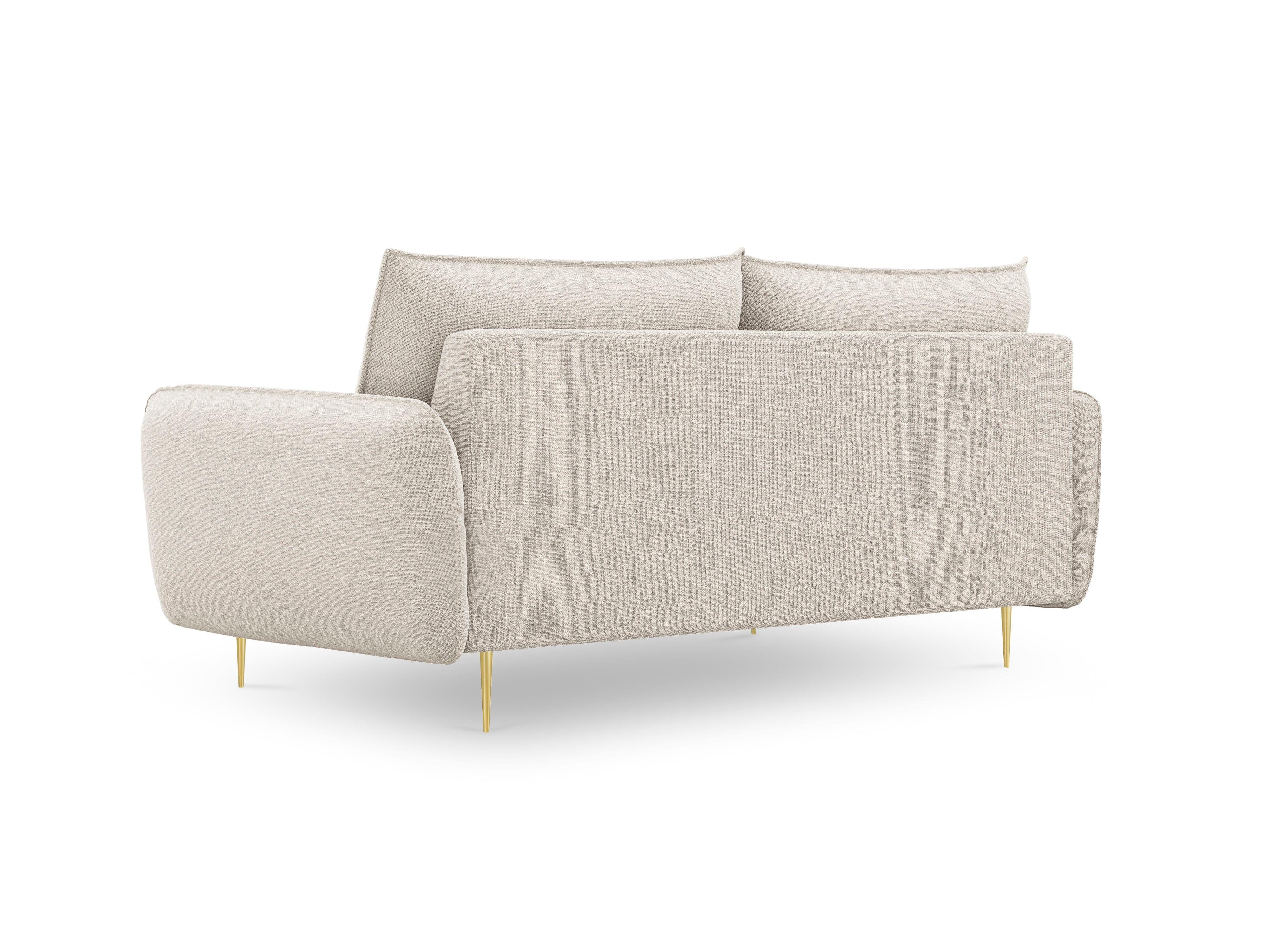 Sofa 3-osobowa VIENNA piaskowy ze złotą podstawą Cosmopolitan Design    Eye on Design