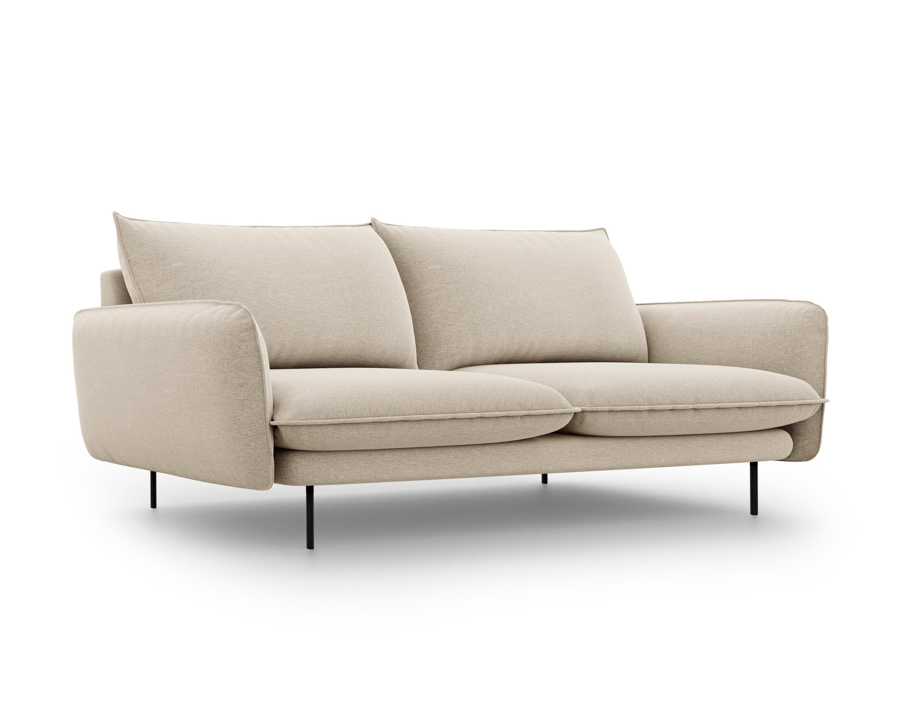 Sofa 3-osobowa VIENNA beżowy z czarną podstawą Cosmopolitan Design    Eye on Design