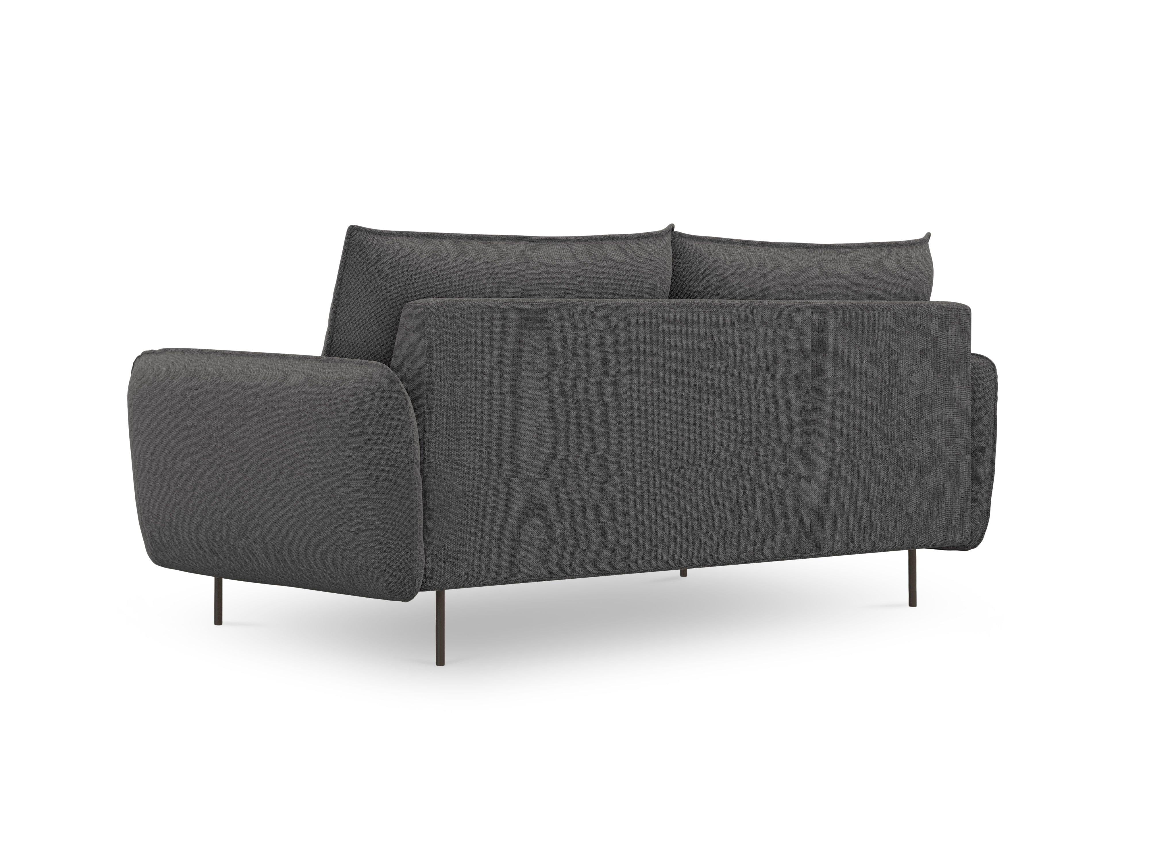 Sofa 3-osobowa VIENNA ciemnoszary z czarną podstawą Cosmopolitan Design    Eye on Design