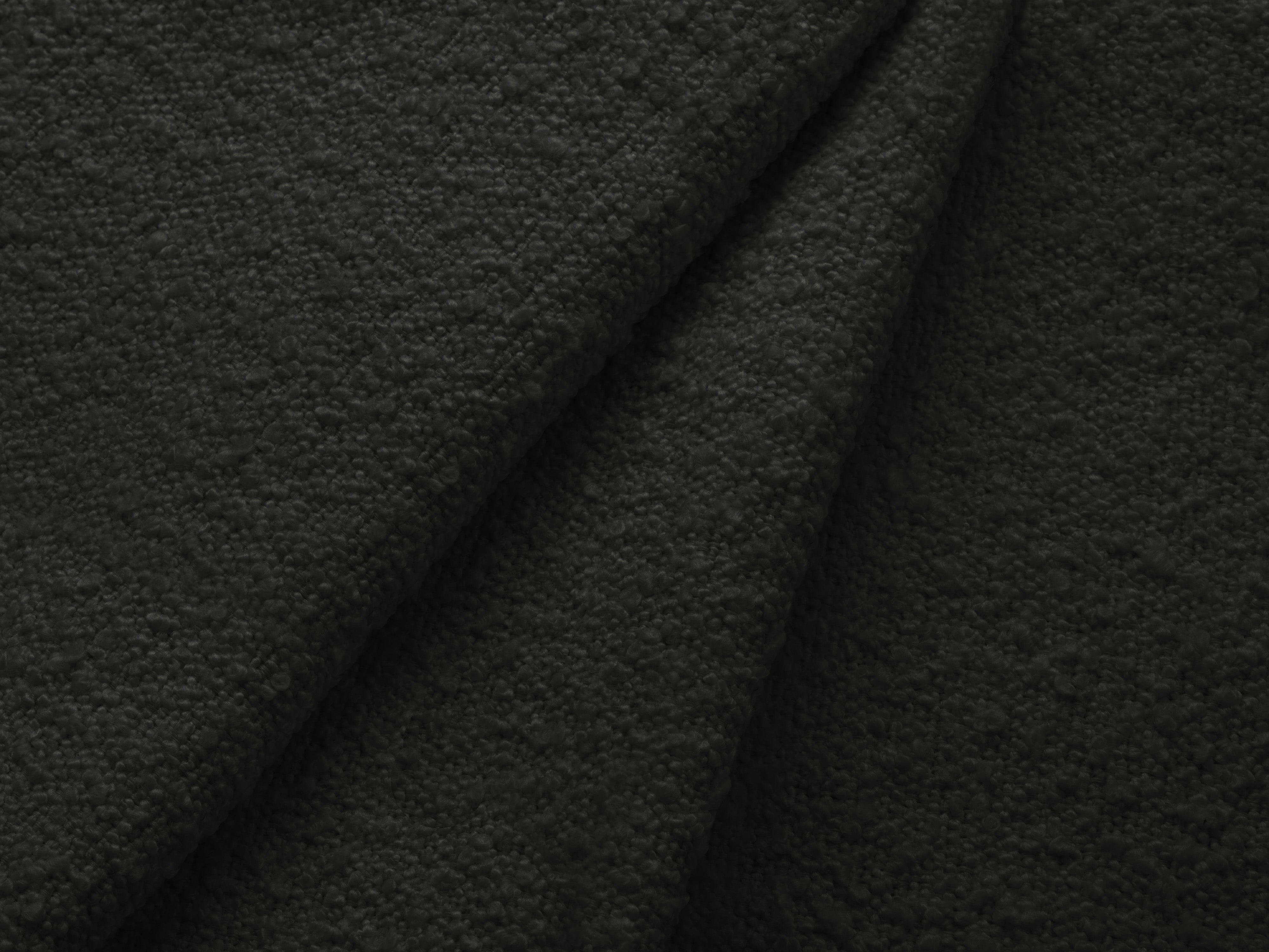 Sofa w tkaninie boucle 3-osobowa VIENNA czarny ze złotą podstawą Cosmopolitan Design    Eye on Design