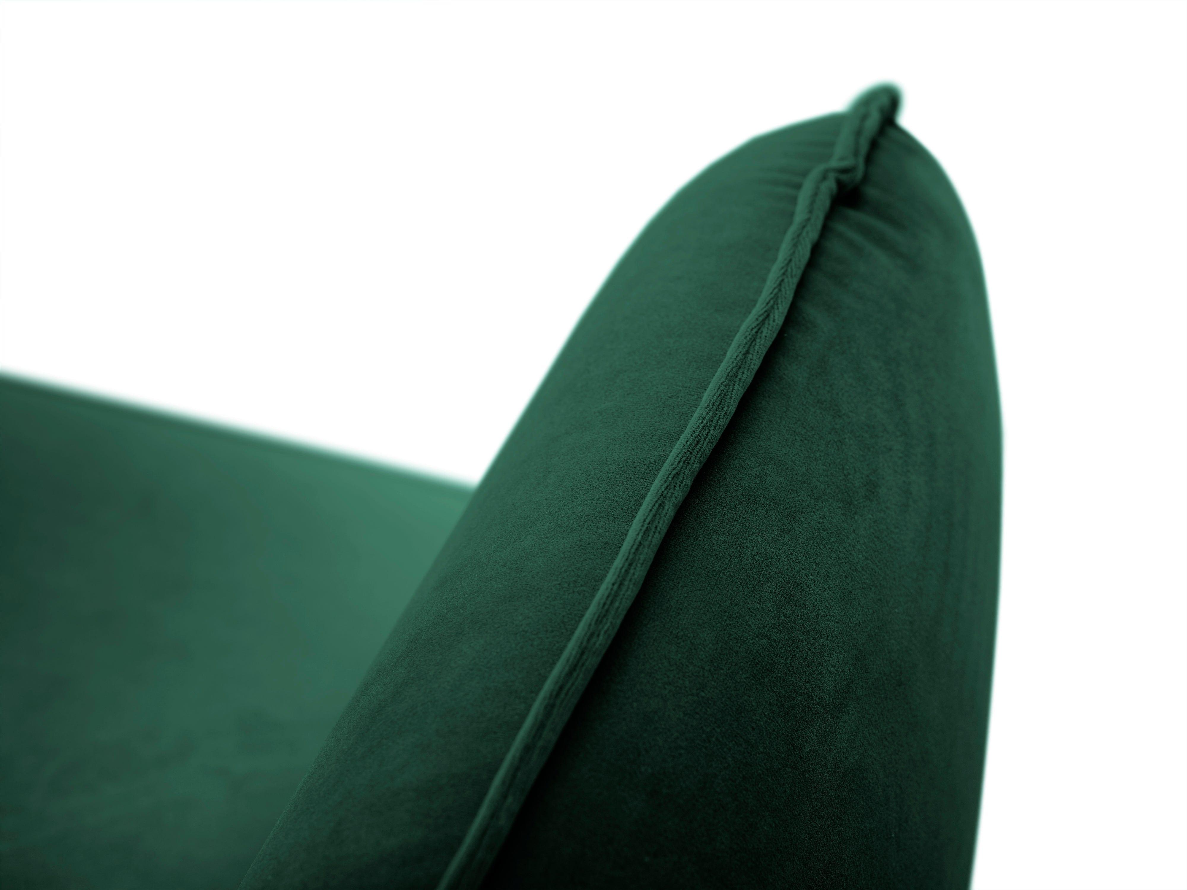 Sofa aksamitna 4-osobowa VIENNA zielony ze złotą podstawą Cosmopolitan Design    Eye on Design