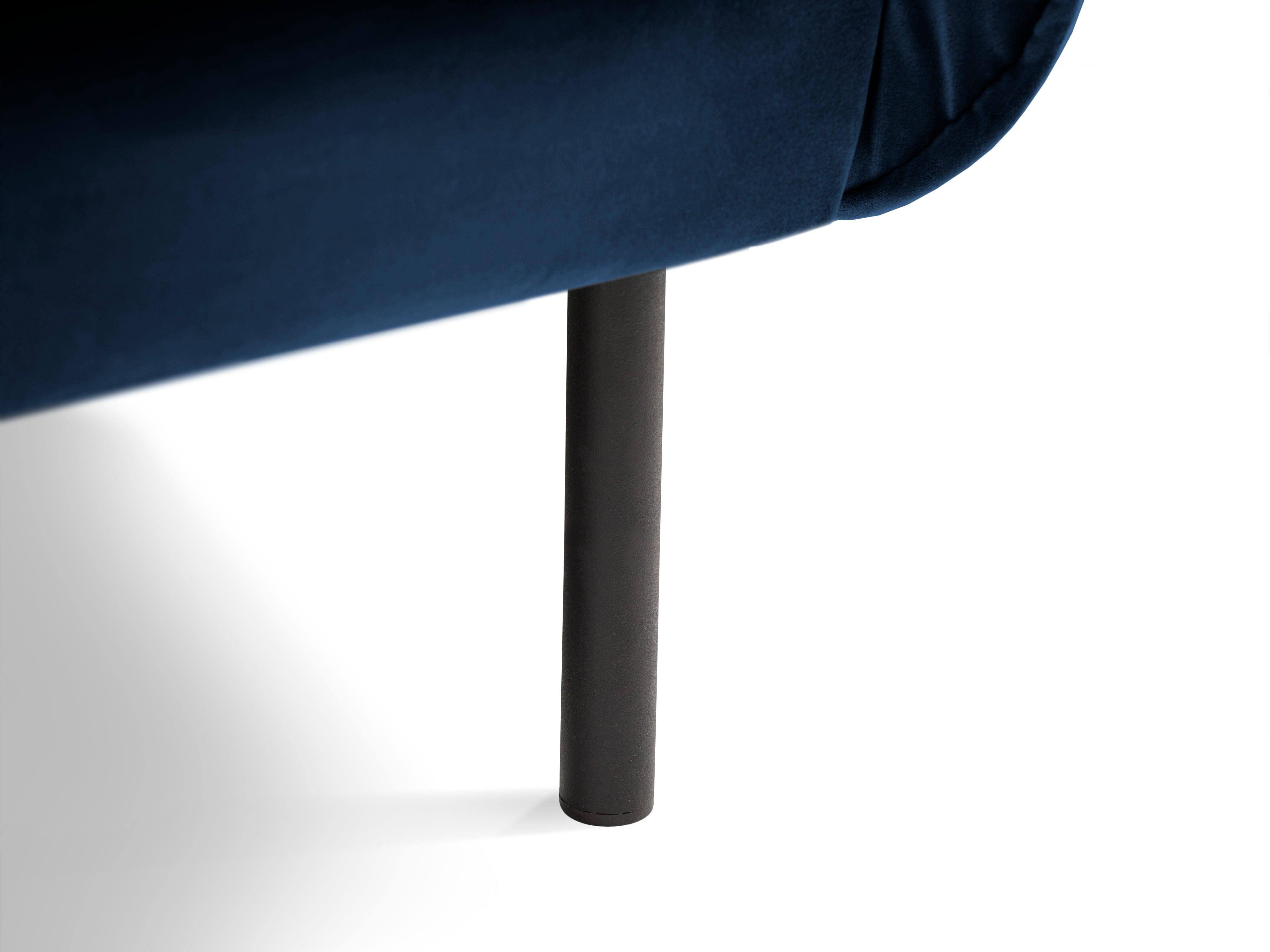 Sofa aksamitna 4-osobowa VIENNA niebieski z czarną podstawą Cosmopolitan Design    Eye on Design