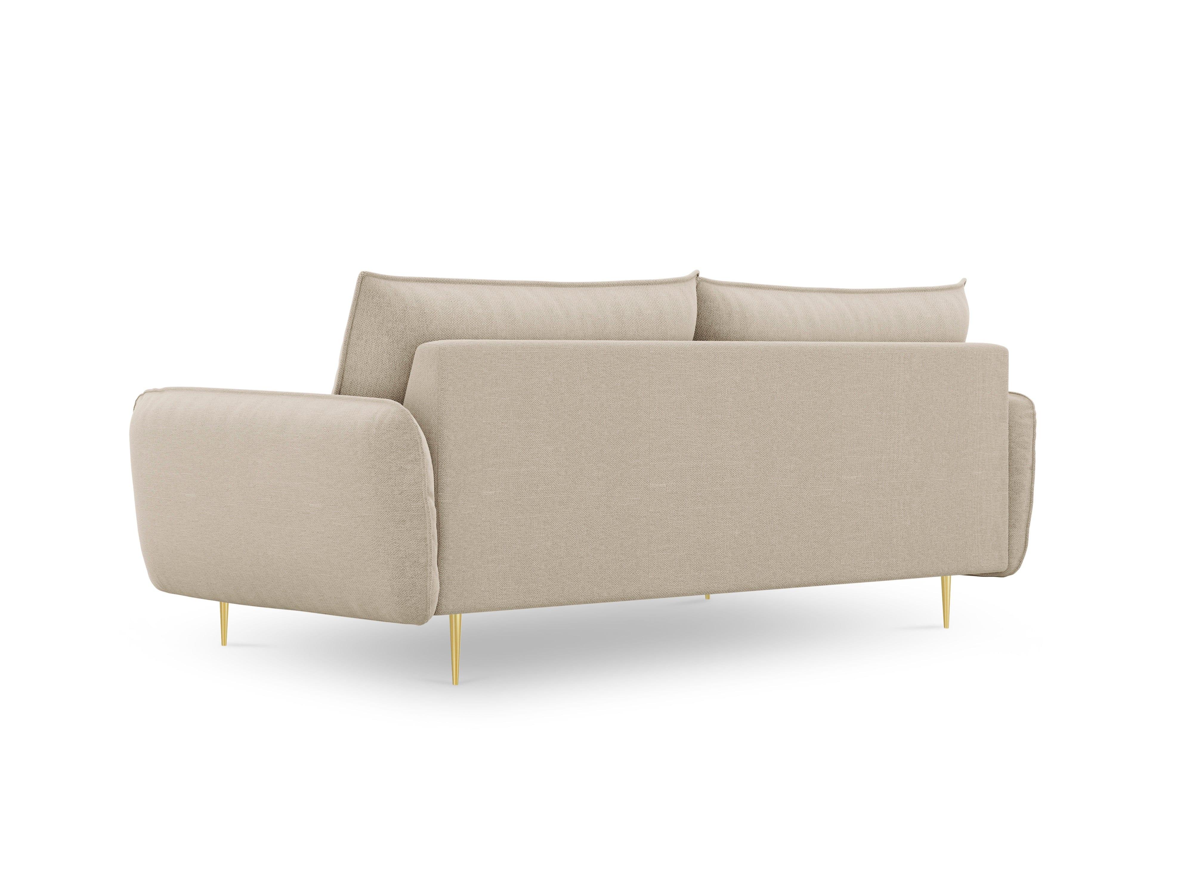 Sofa 4-osobowa VIENNA beżowy ze złotą podstawą Cosmopolitan Design    Eye on Design