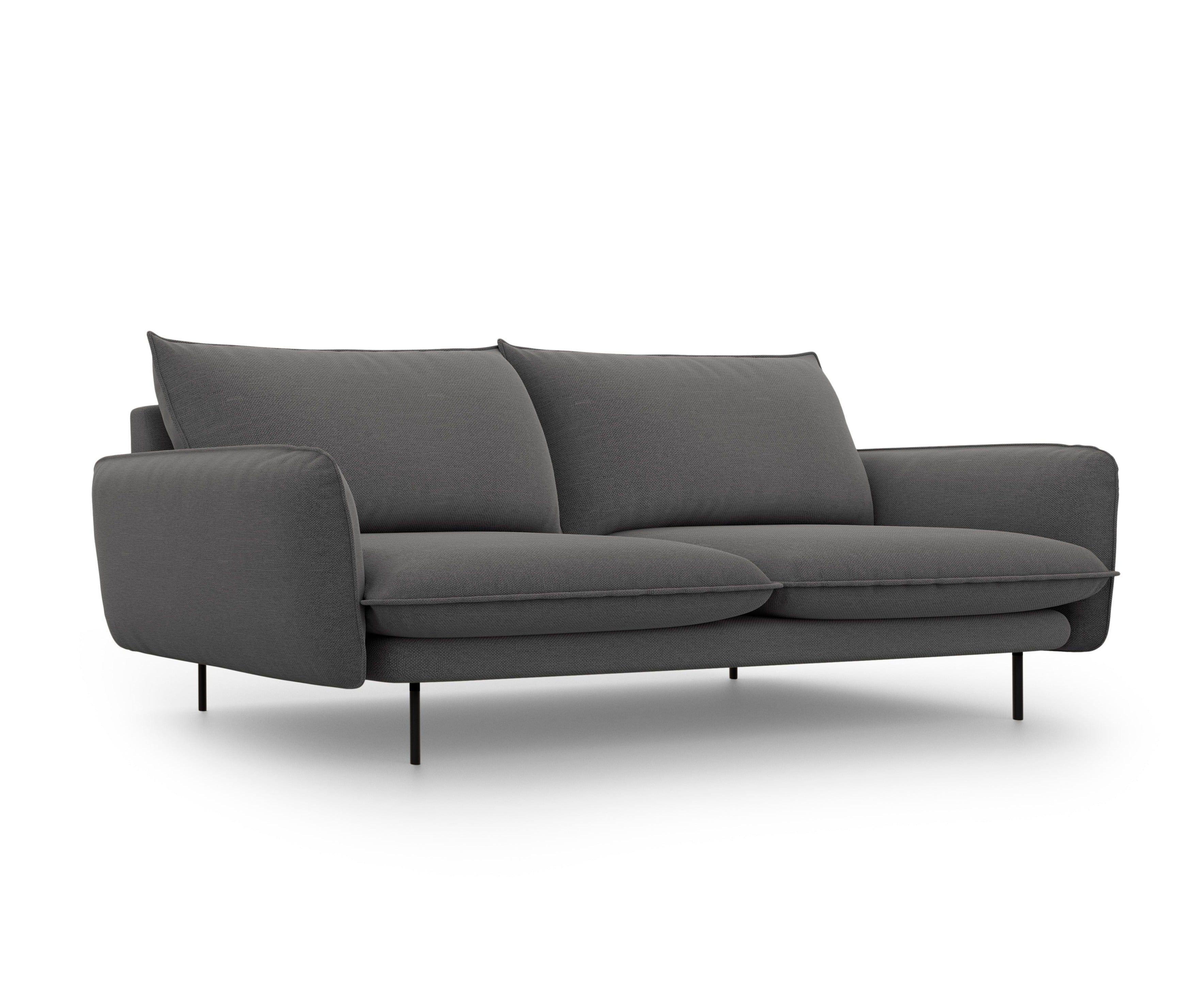 Sofa 4-osobowa VIENNA ciemnoszary z czarną podstawą Cosmopolitan Design    Eye on Design
