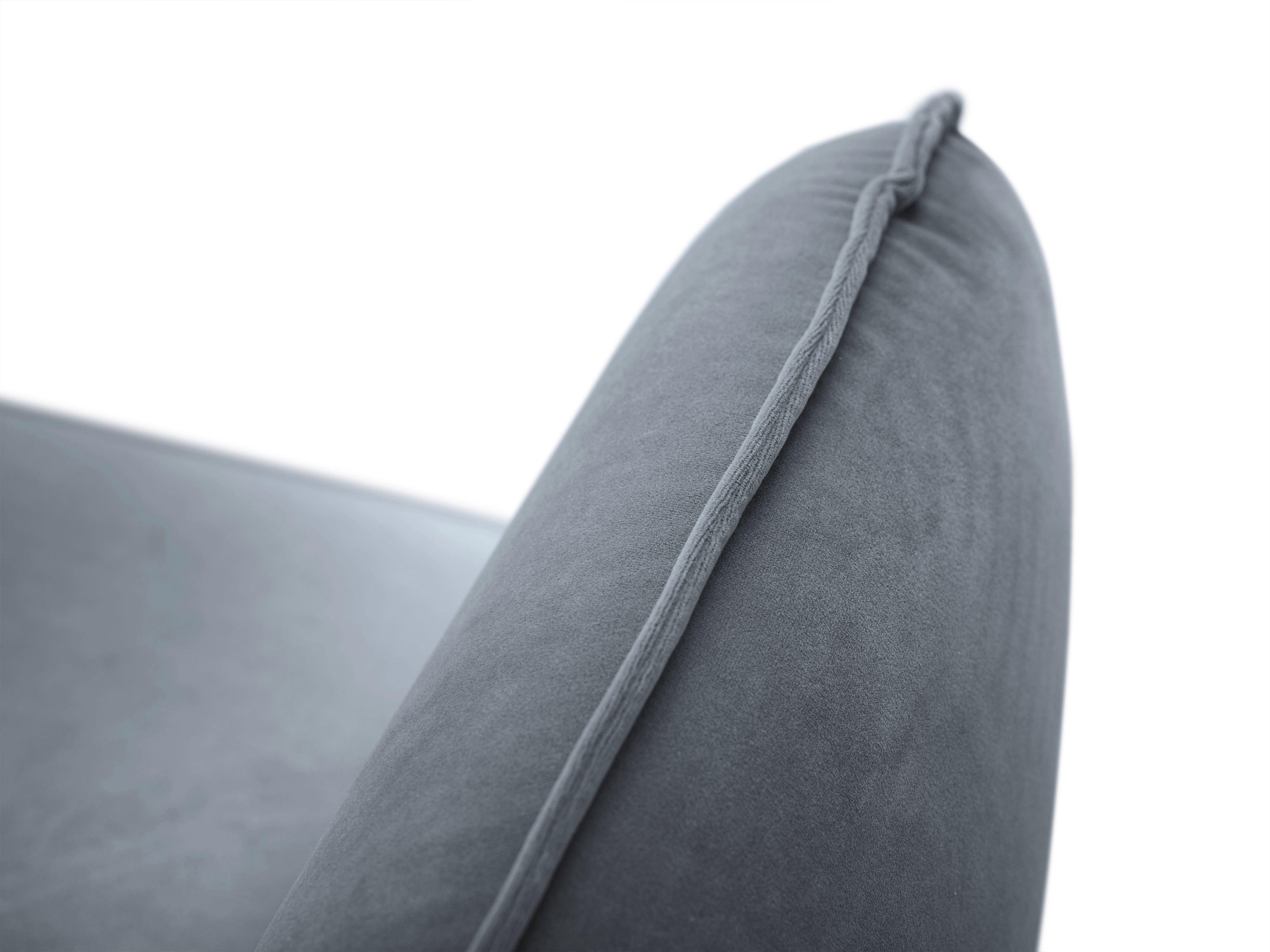 Fotel aksamitny VIENNA szary z czarną podstawą Cosmopolitan Design    Eye on Design