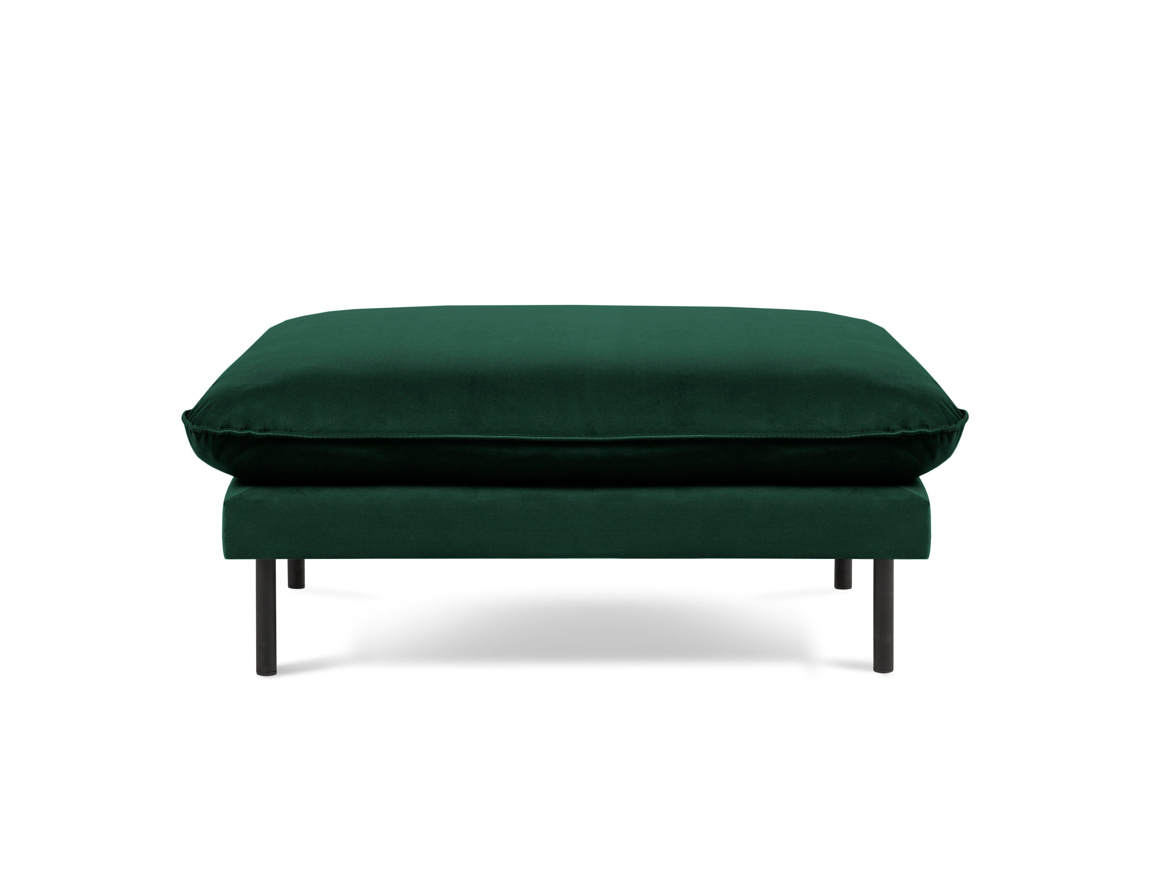 Puf aksamitny VIENNA zielony z czarną podstawą Cosmopolitan Design    Eye on Design