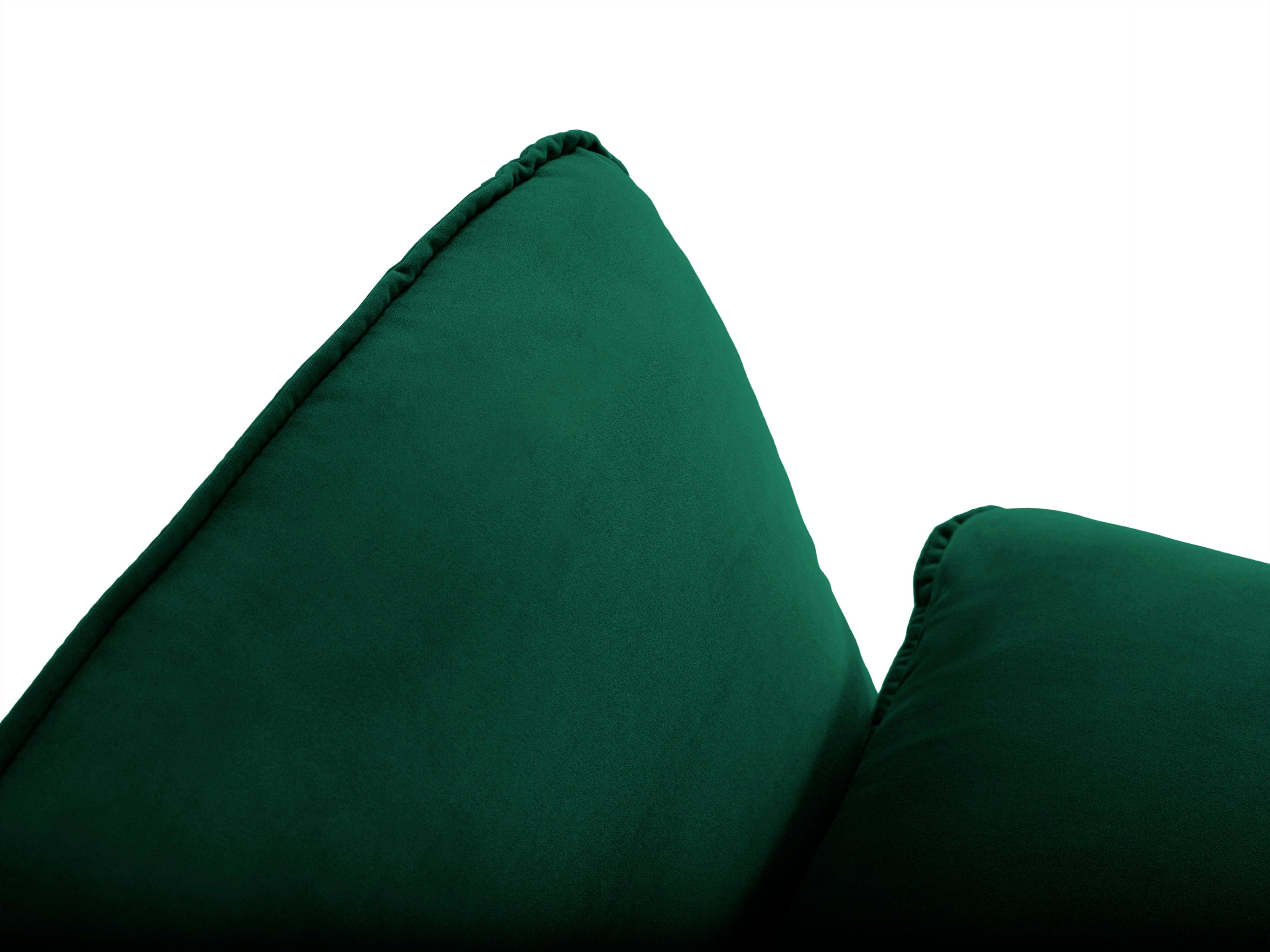 Narożnik aksamitny prawostronny VIENNA zielony z czarną podstawą Cosmopolitan Design    Eye on Design