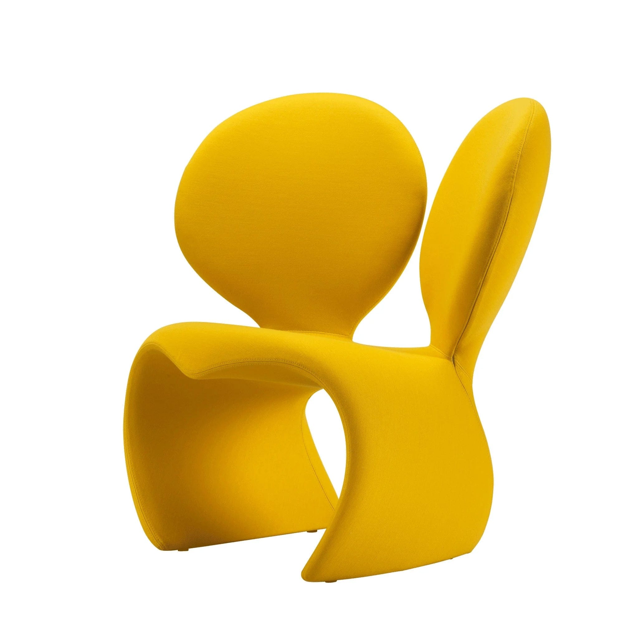 Fotel z tkaniną DON'T F**K WITH THE MOUSE żółty Qeeboo    Eye on Design