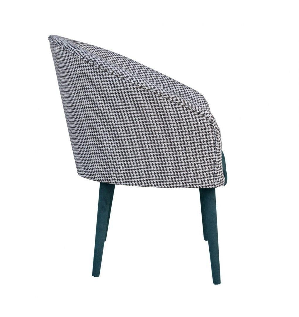 Fotel PLUM 2 pepitka z morskim Happy Barok    Eye on Design