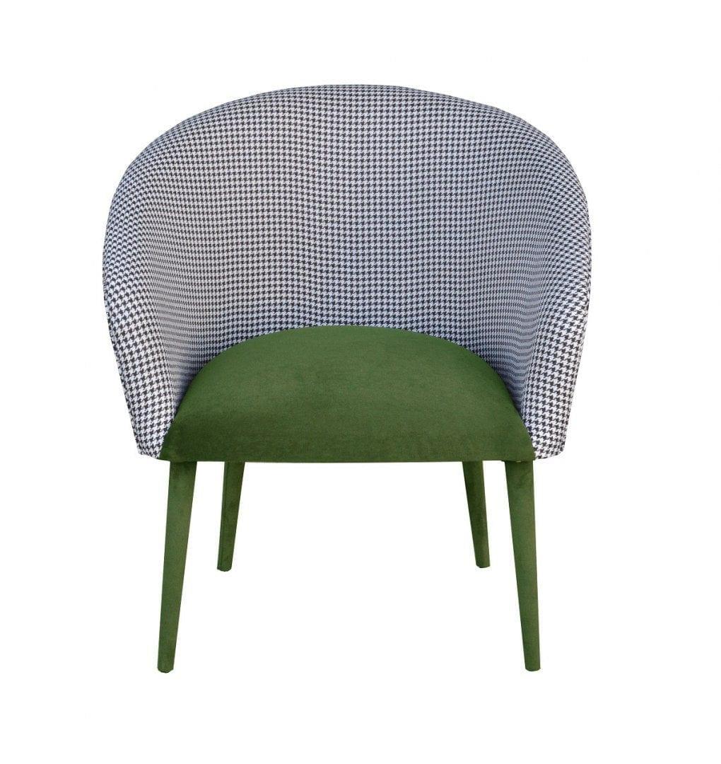 Fotel PLUM 2 pepitka z zielonym Happy Barok    Eye on Design