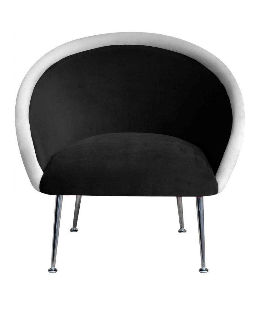 Fotel PLUM 3 czarny z białym wałkiem Happy Barok    Eye on Design