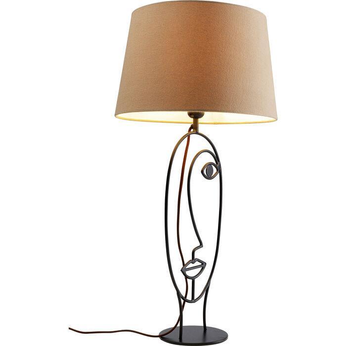 Lampa stołowa WIRE FACE z beżowym kloszem, Kare Design, Eye on Design