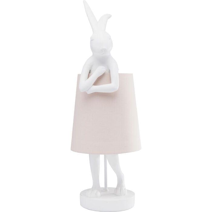 Lampa stołowa RABBIT biały z różowym kloszem Kare Design    Eye on Design