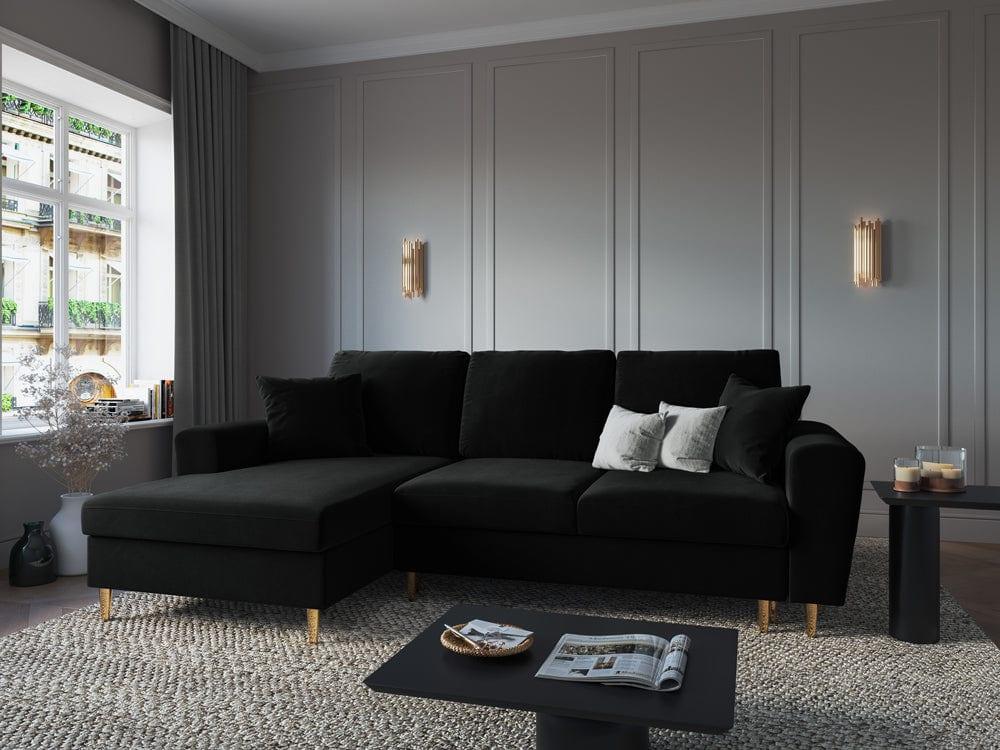 czarna sofa w stylu glamour