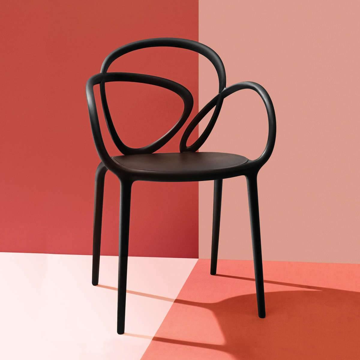 Krzesło LOOP czarny - 2 sztuki Qeeboo    Eye on Design