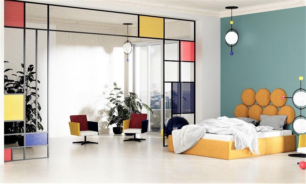 Łóżko tapicerowane BALL żółty Happy Barok    Eye on Design