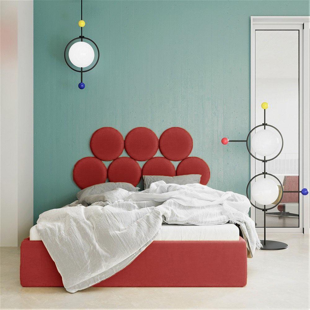 Łóżko tapicerowane BALL czerwony Happy Barok    Eye on Design