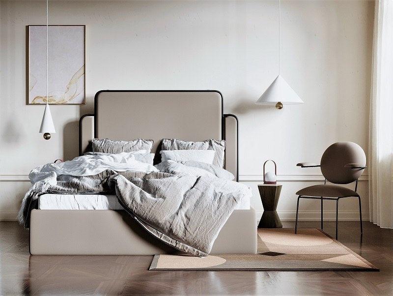 Łóżko tapicerowane CORTEO beżowy, Happy Barok, Eye on Design
