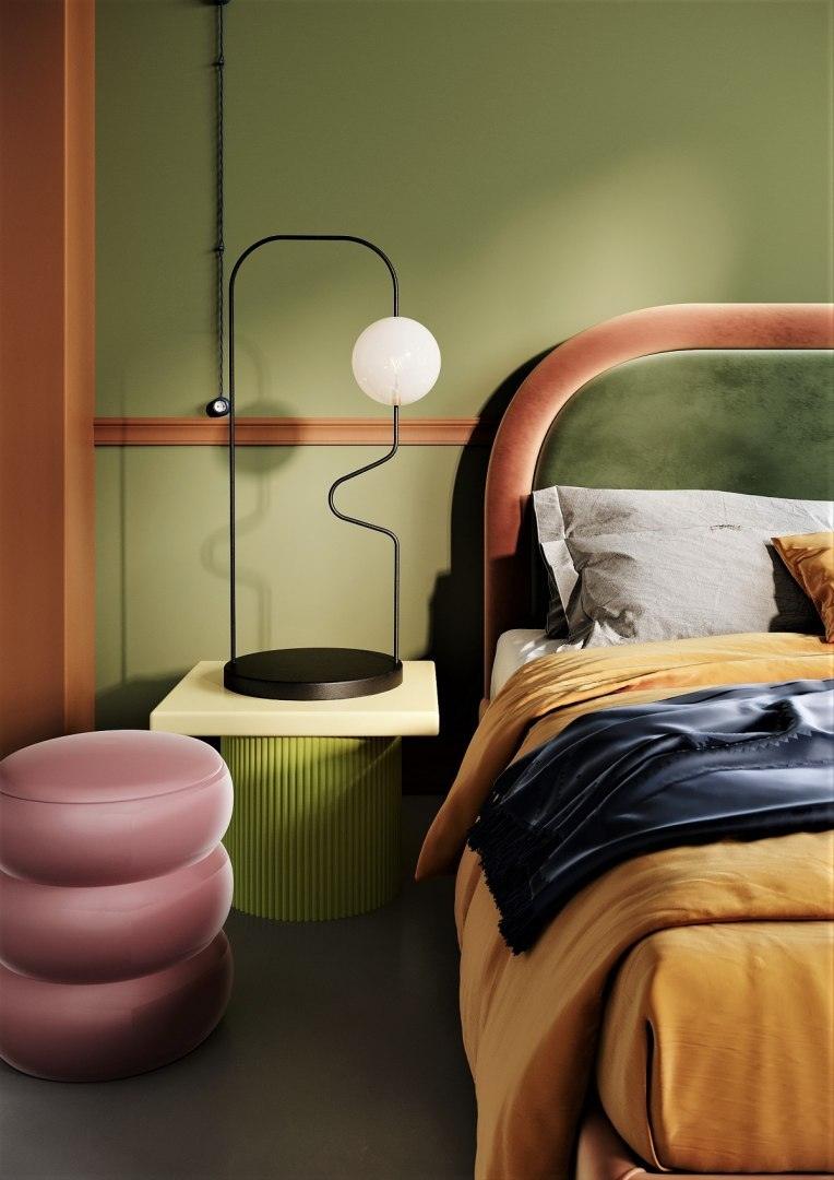 Łóżko tapicerowane MILO zielono - różowy, Happy Barok, Eye on Design