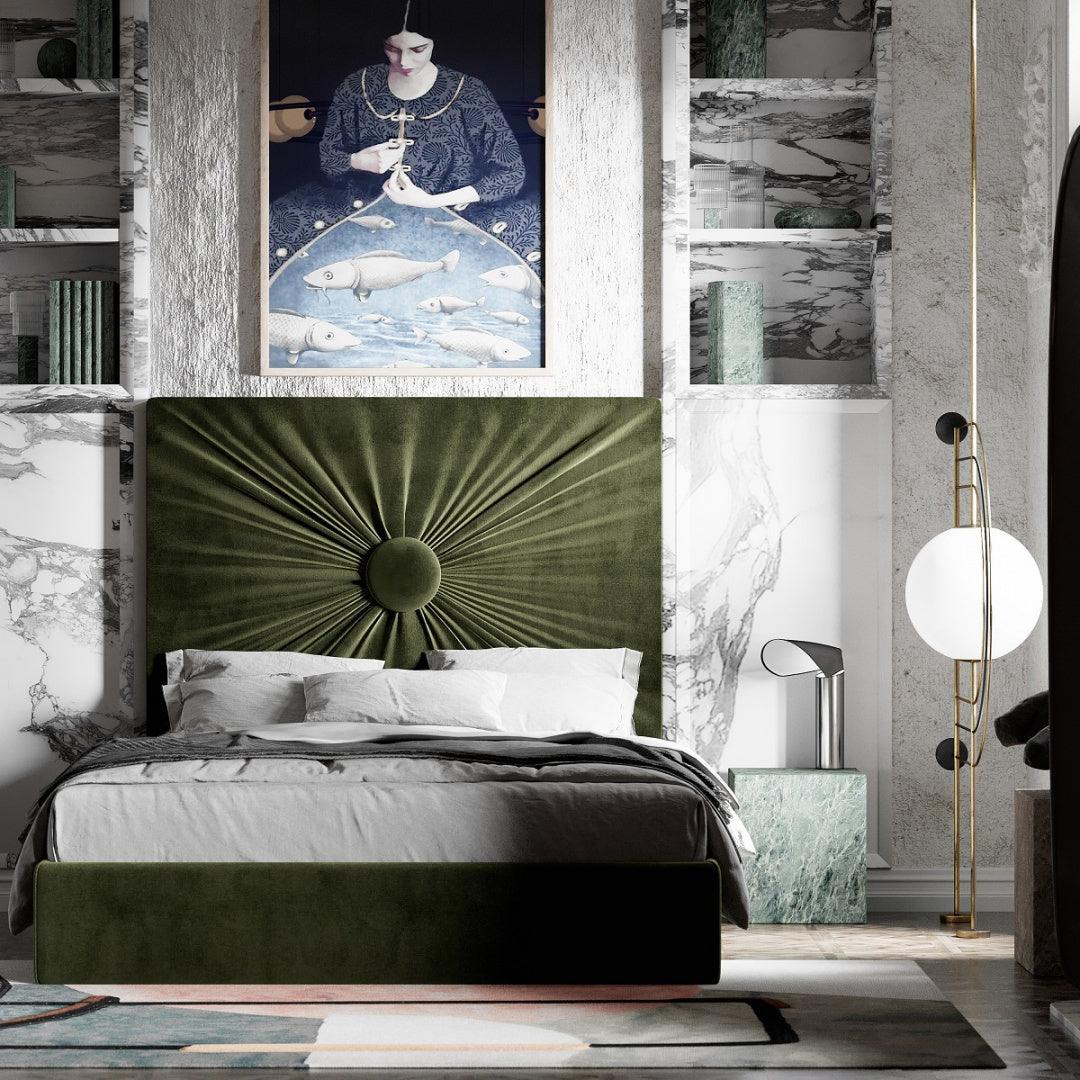 Łóżko tapicerowane OBJECT zielone Happy Barok    Eye on Design