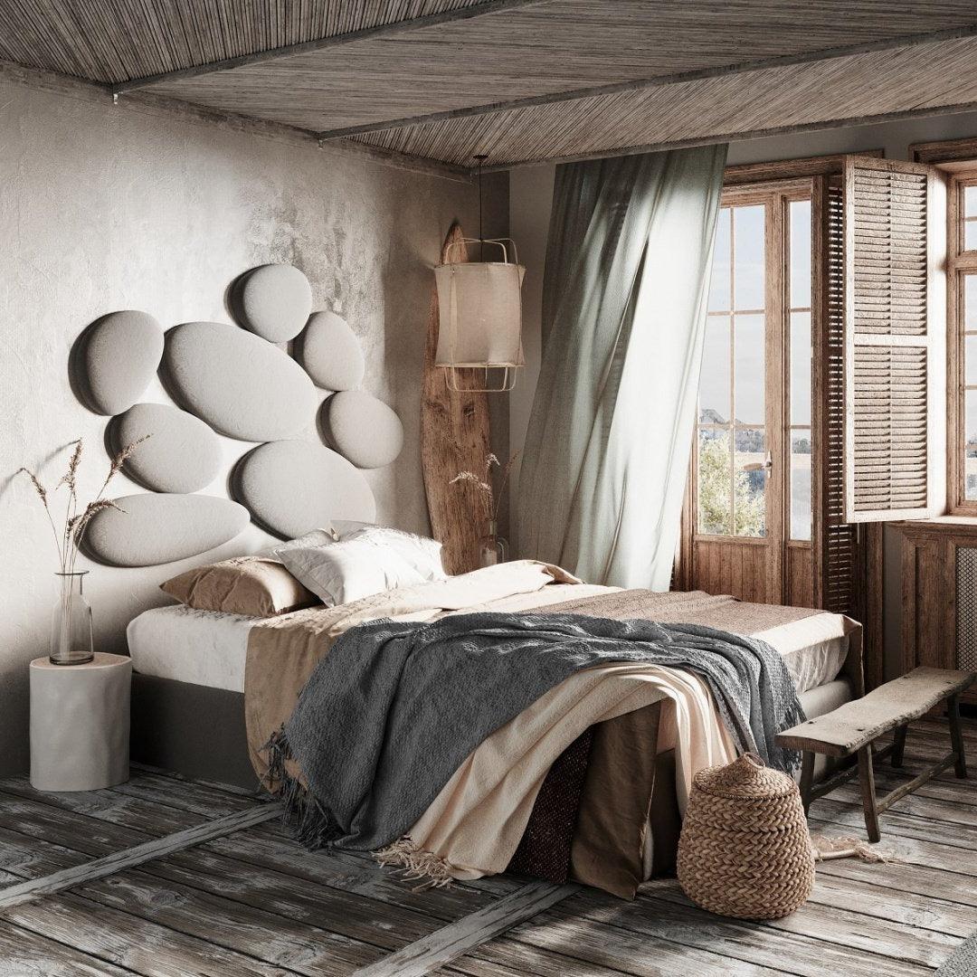 Łóżko tapicerowane STONE jasny szary, Happy Barok, Eye on Design
