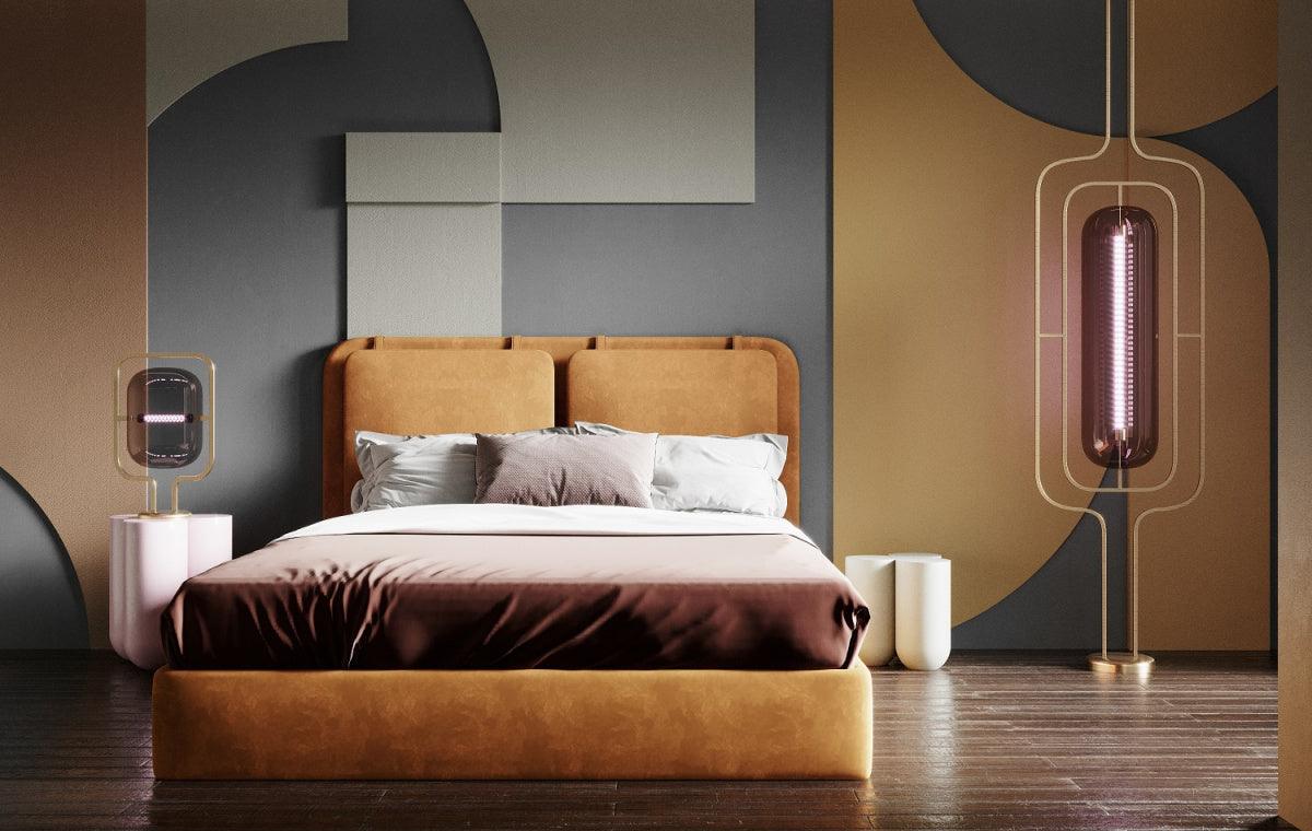 Łóżko tapicerowane SYNERGY miedziany beż, Happy Barok, Eye on Design