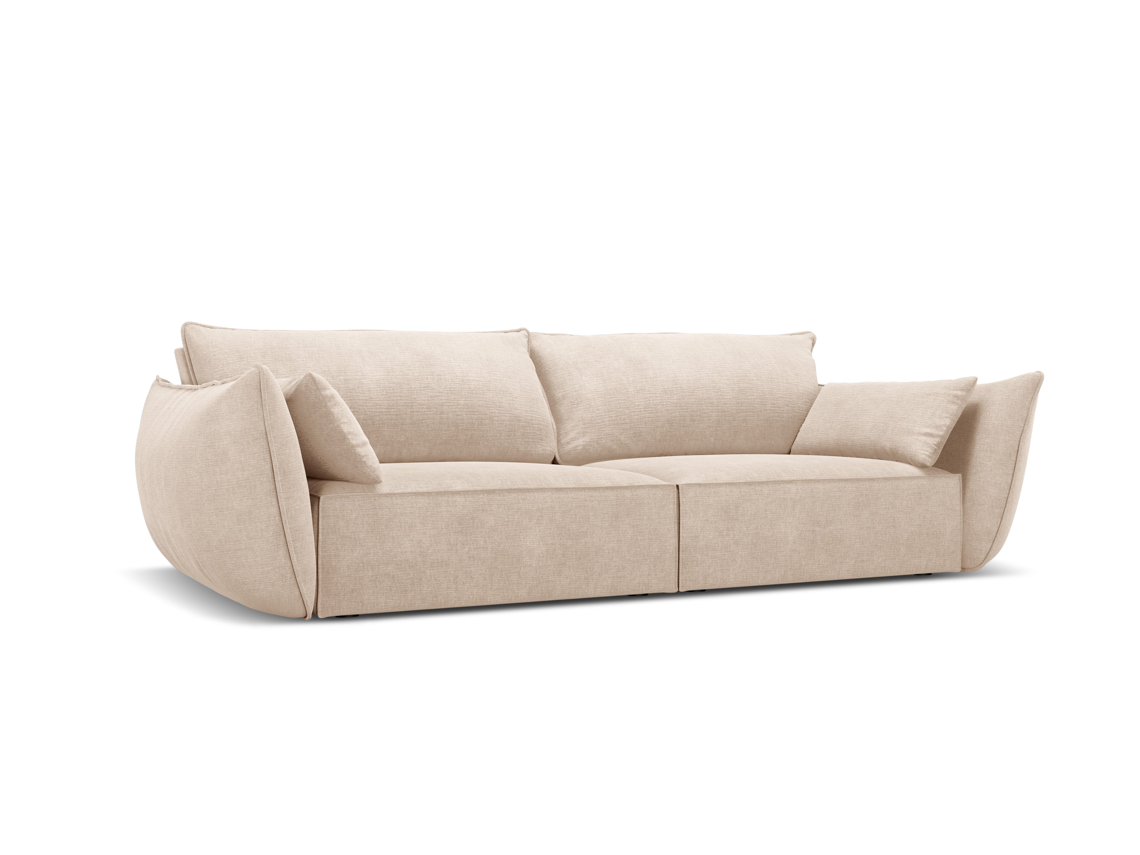 Sofa w tkaninie szenilowej 3-osobowa VANDA beżowy Mazzini Sofas    Eye on Design