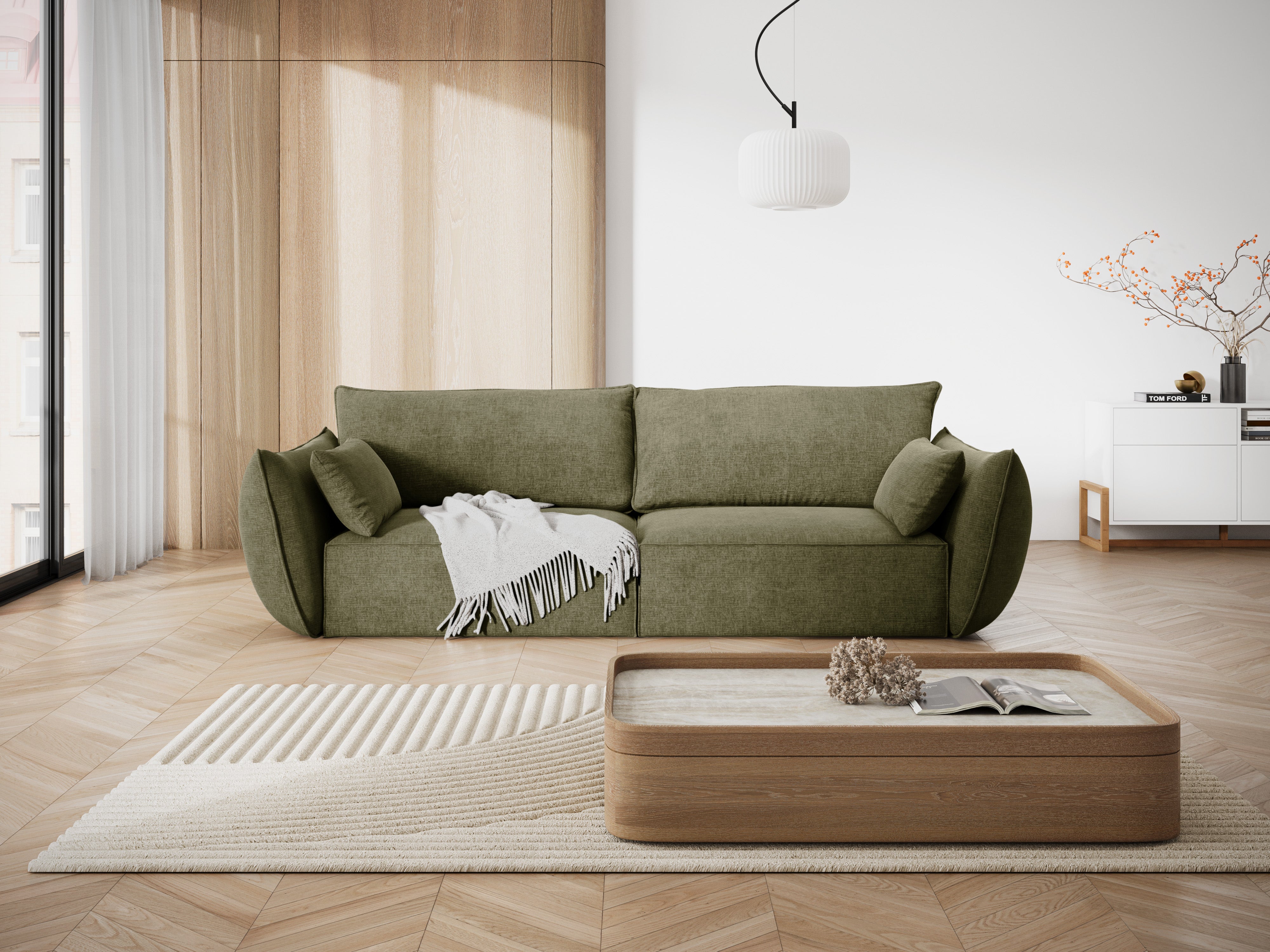 Sofa w tkaninie szenilowej 3-osobowa VANDA zielony Mazzini Sofas    Eye on Design