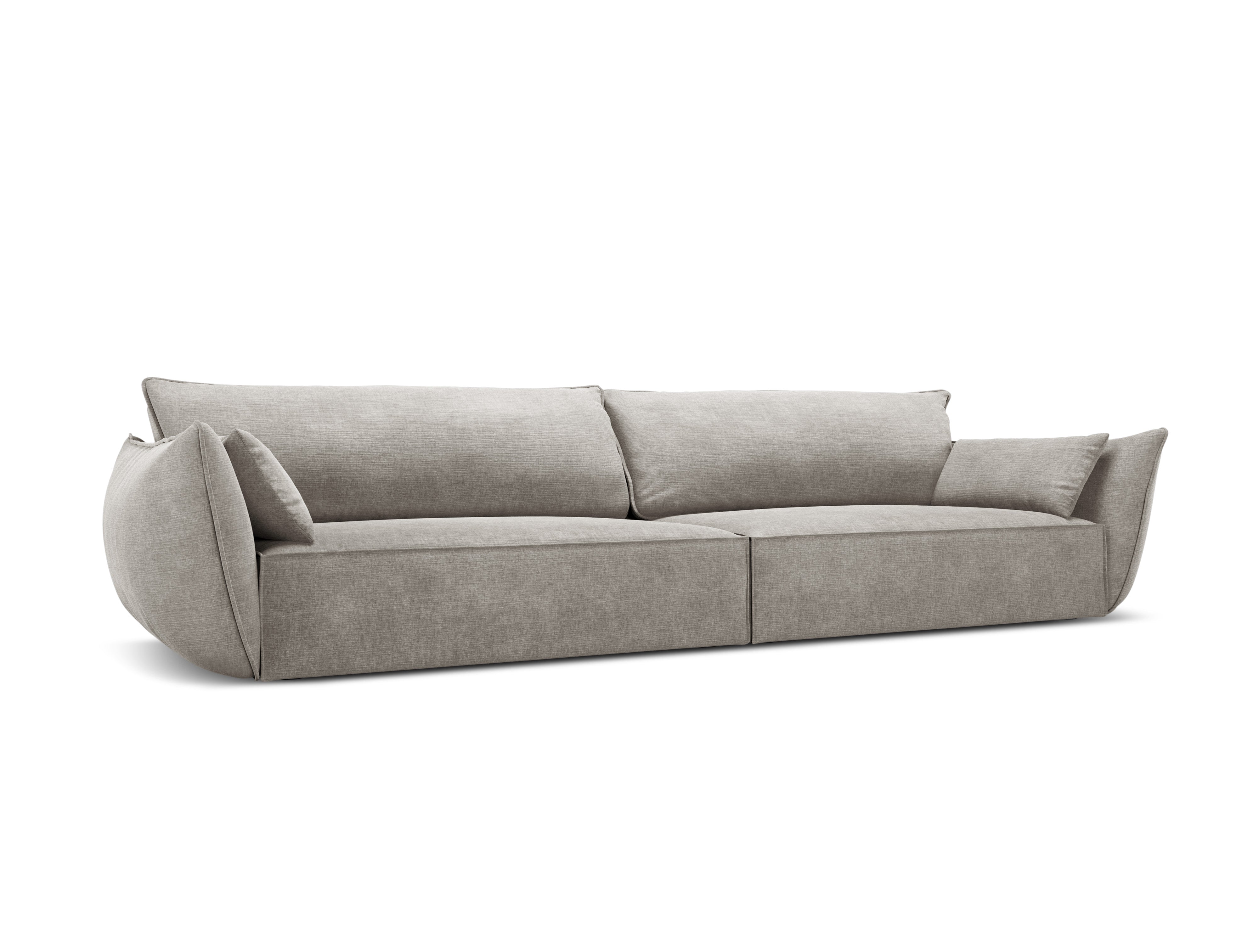 Sofa w tkaninie szenilowej 4-osobowa VANDA jasnoszary Mazzini Sofas    Eye on Design